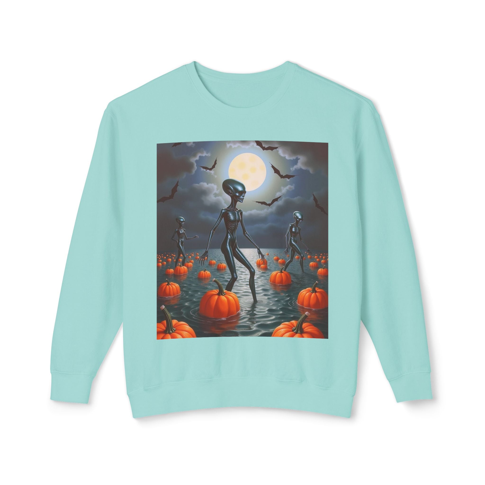 Viringee Wandering Halloween Alien Crewneck Sweatshirt