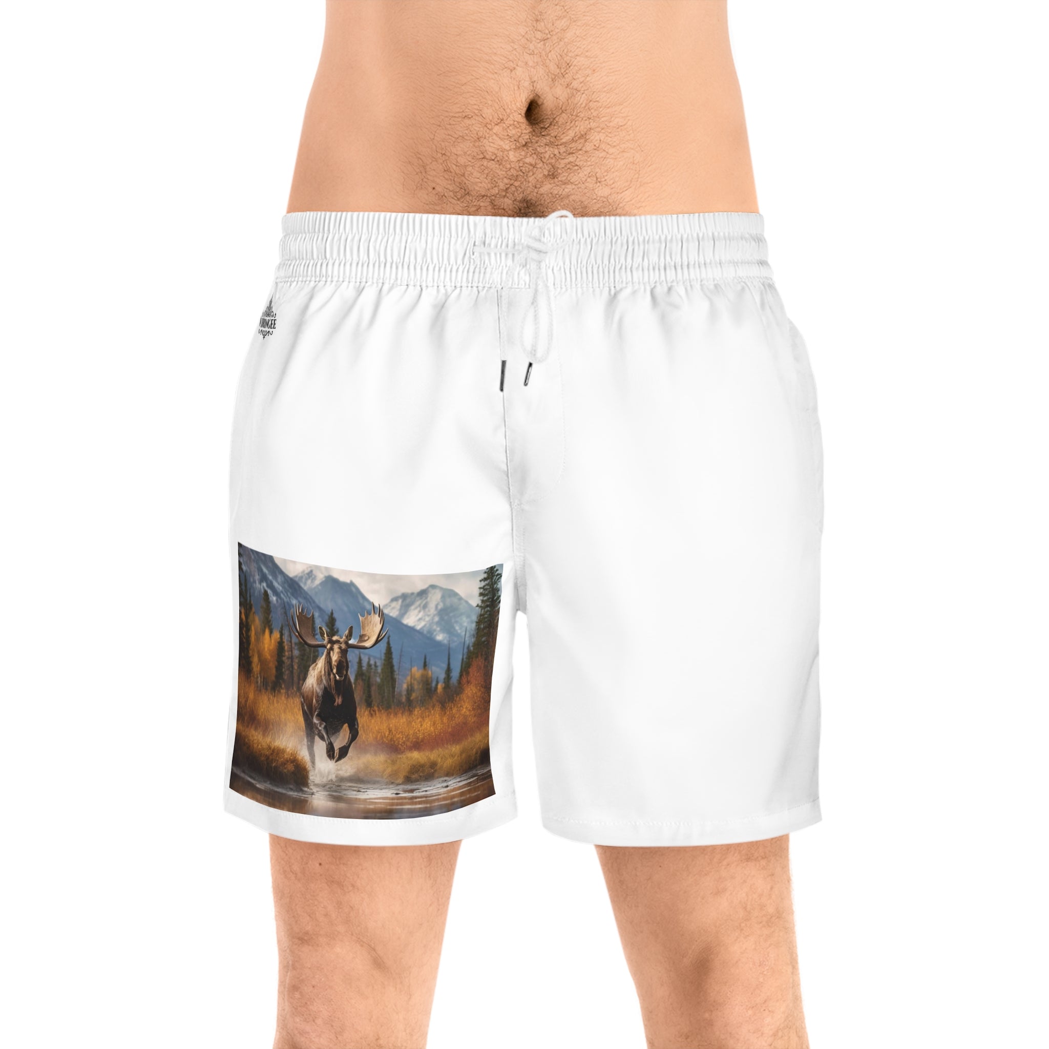Viringee Men's Mid-Length Charging Moose Swim Shorts