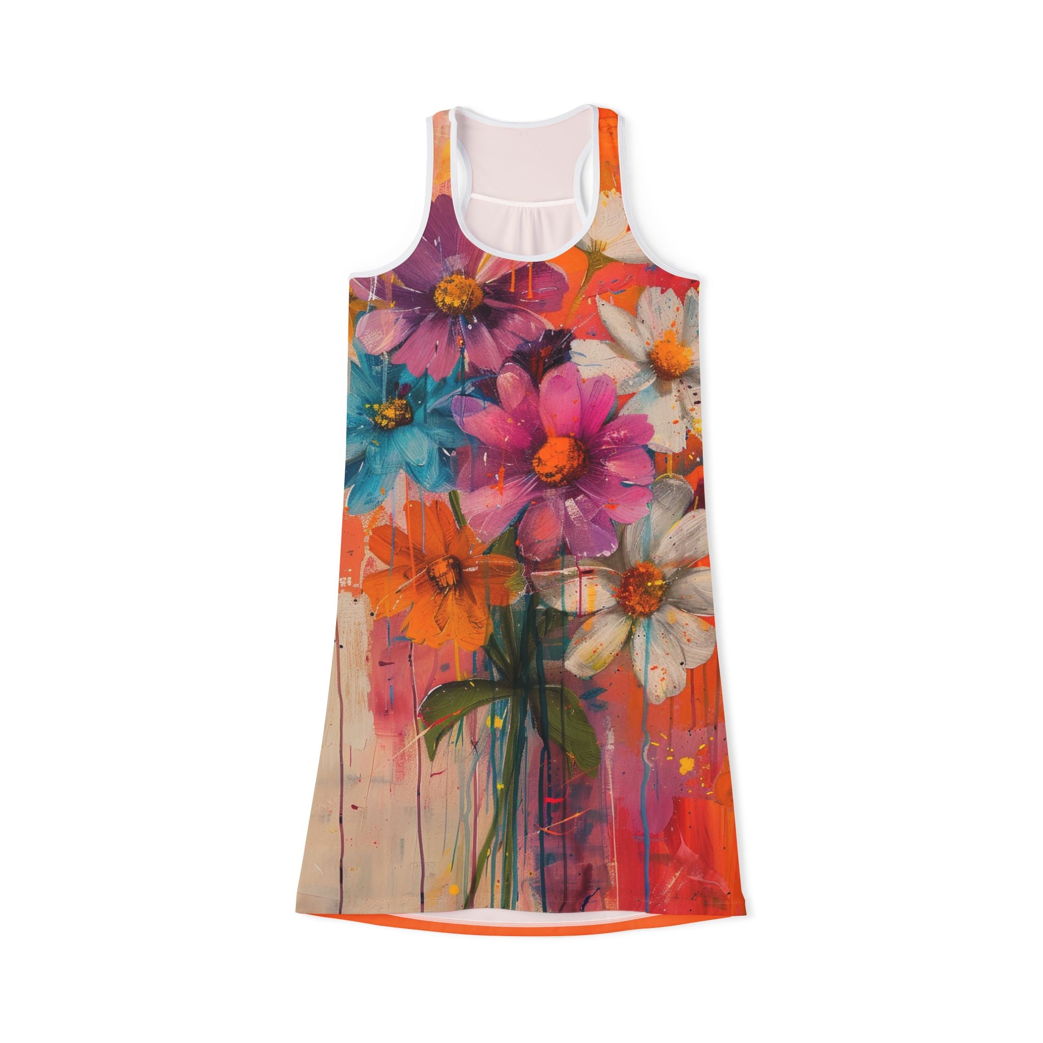 Viringee Floral Art Women's Racerback Dress