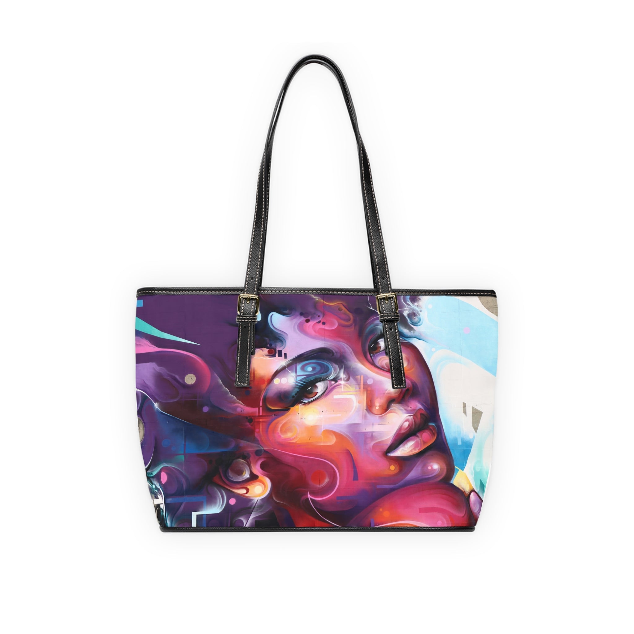 Viringee Storyteller Eyes PU Leather Tote Bag