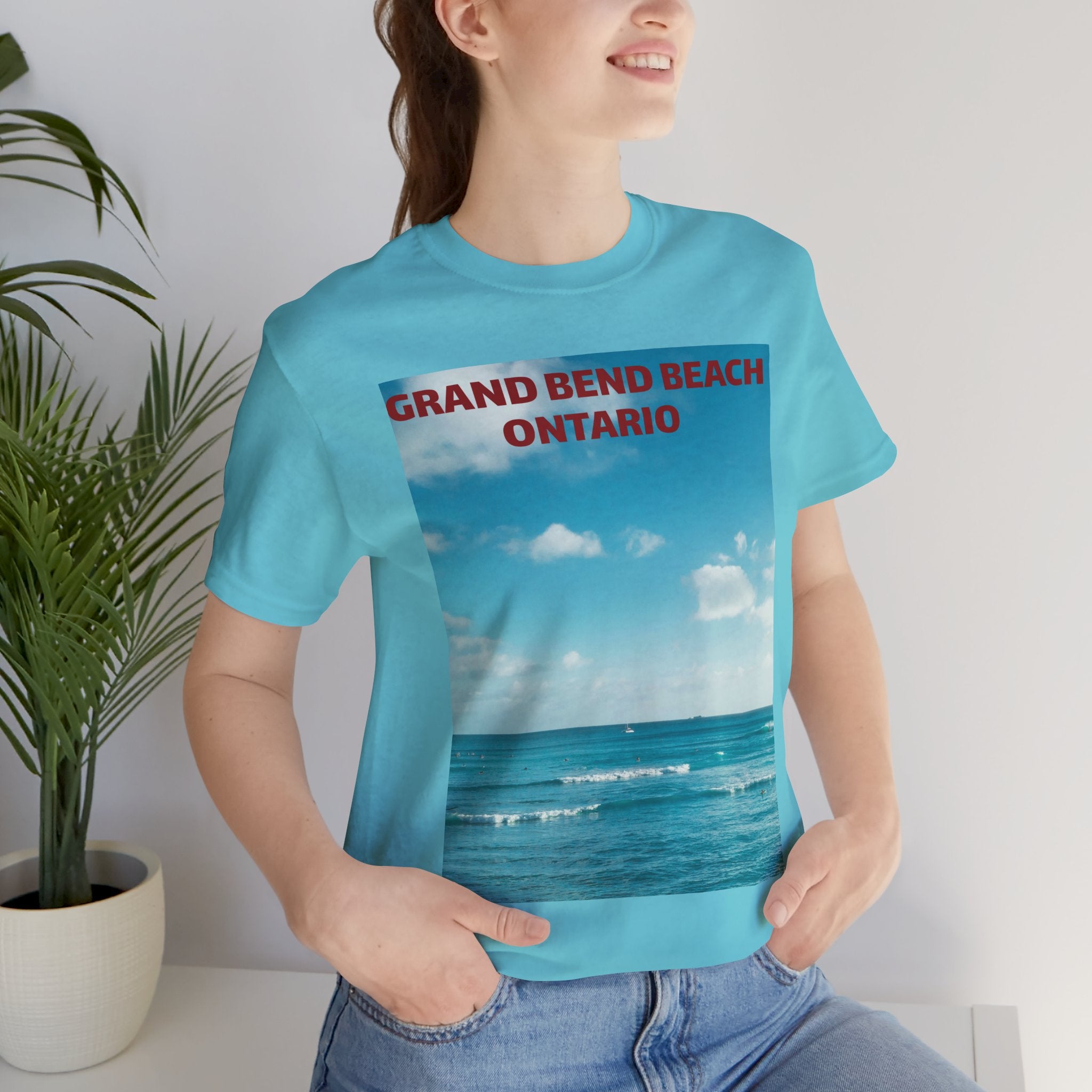 Viringee Grand Bend Beach Ontario Unisex Jersey Beach Tee
