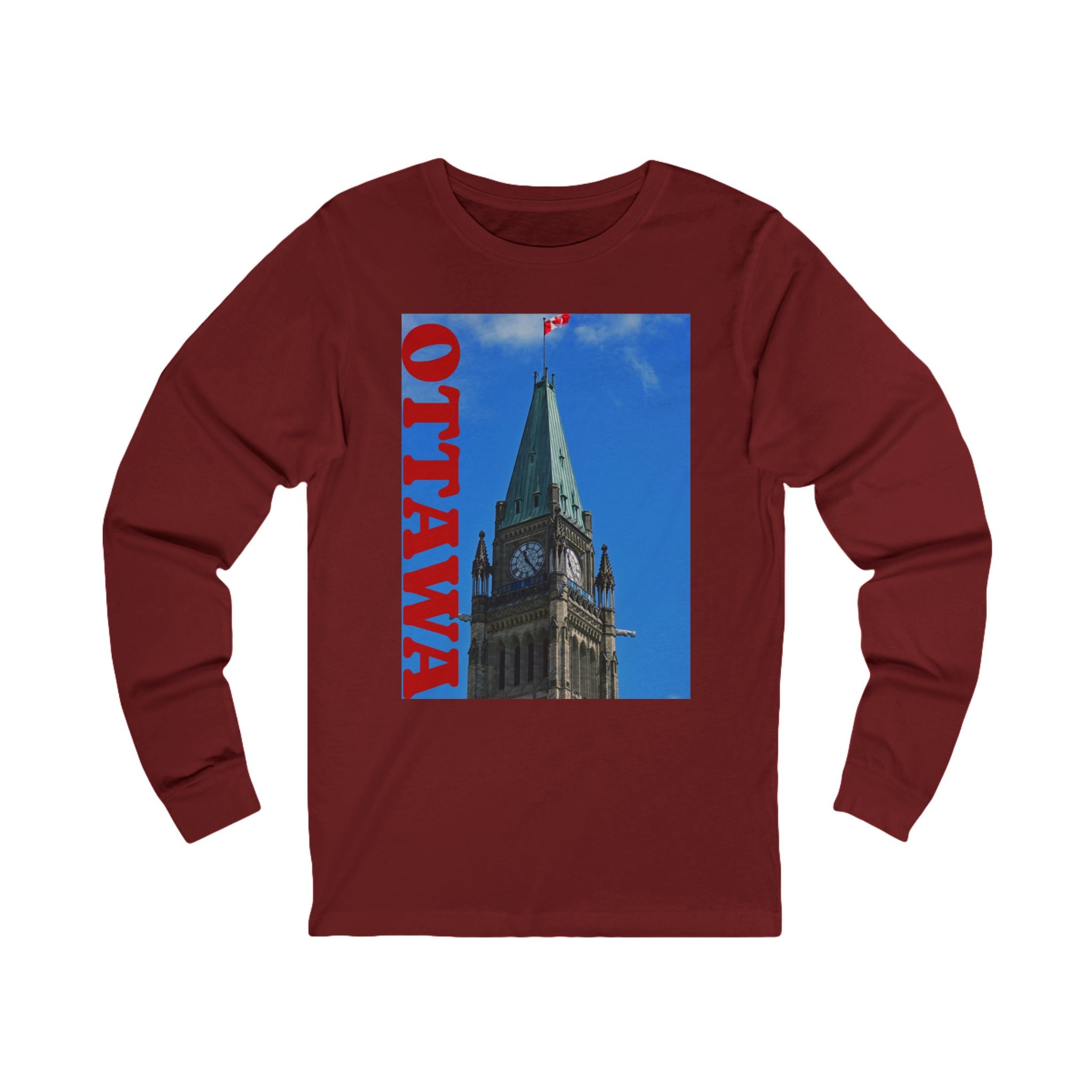 Unisex Ottawa long sleeve T-shirt with city design
