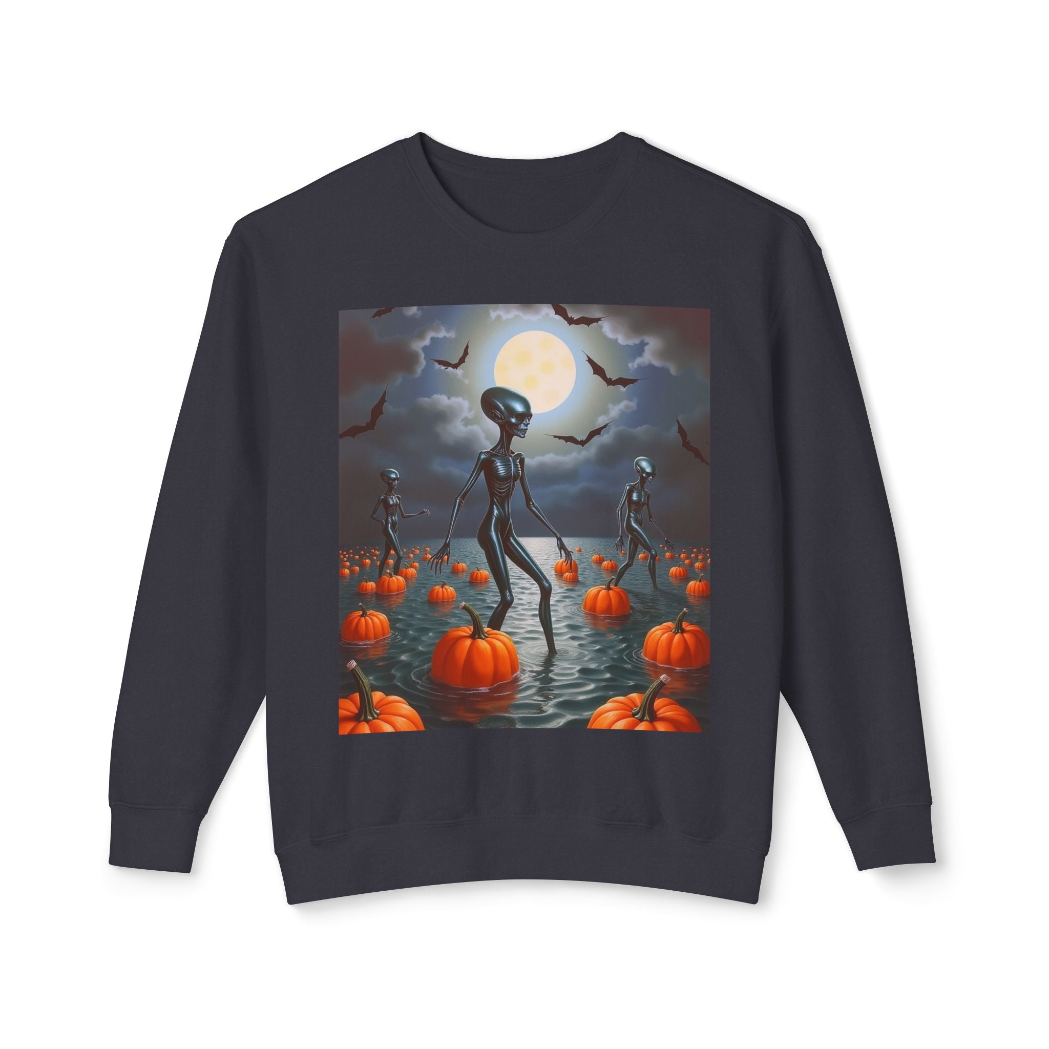 Viringee Wandering Halloween Alien Crewneck Sweatshirt