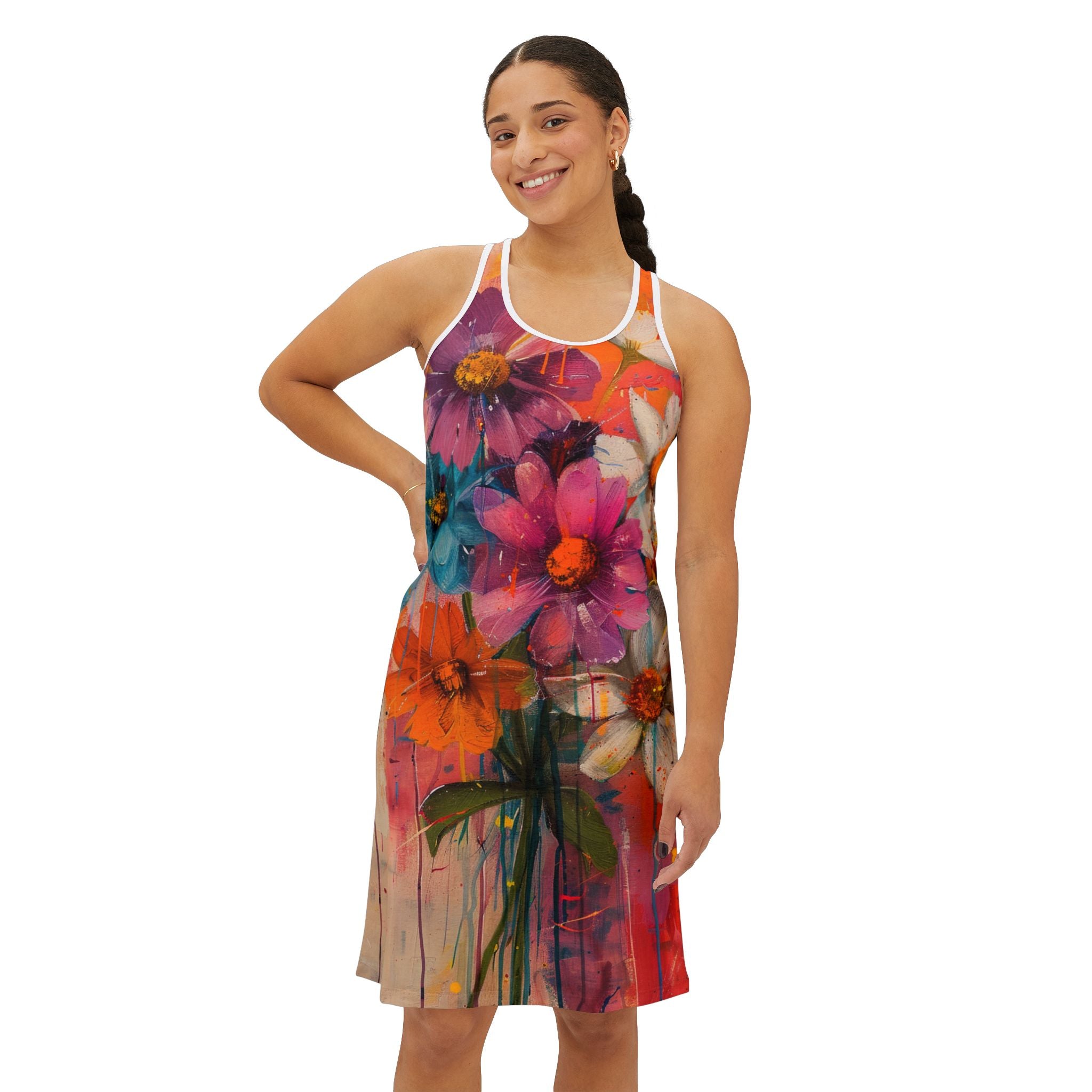 Viringee Floral Art Women's Racerback Dress