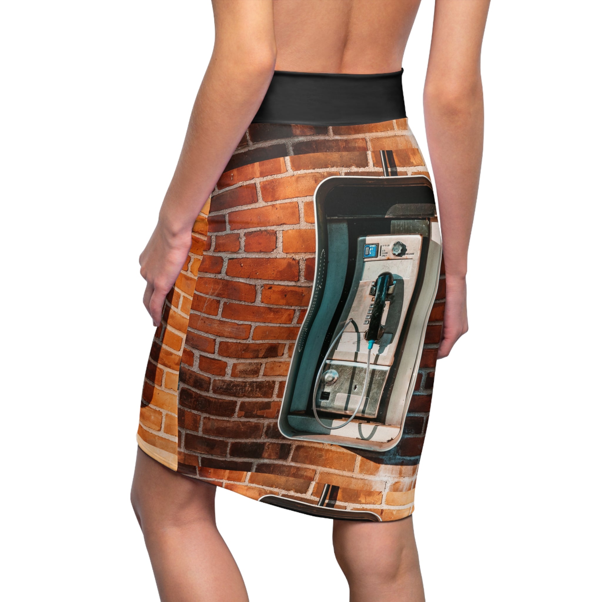 Vintage Phone Booth Pencil Skirt