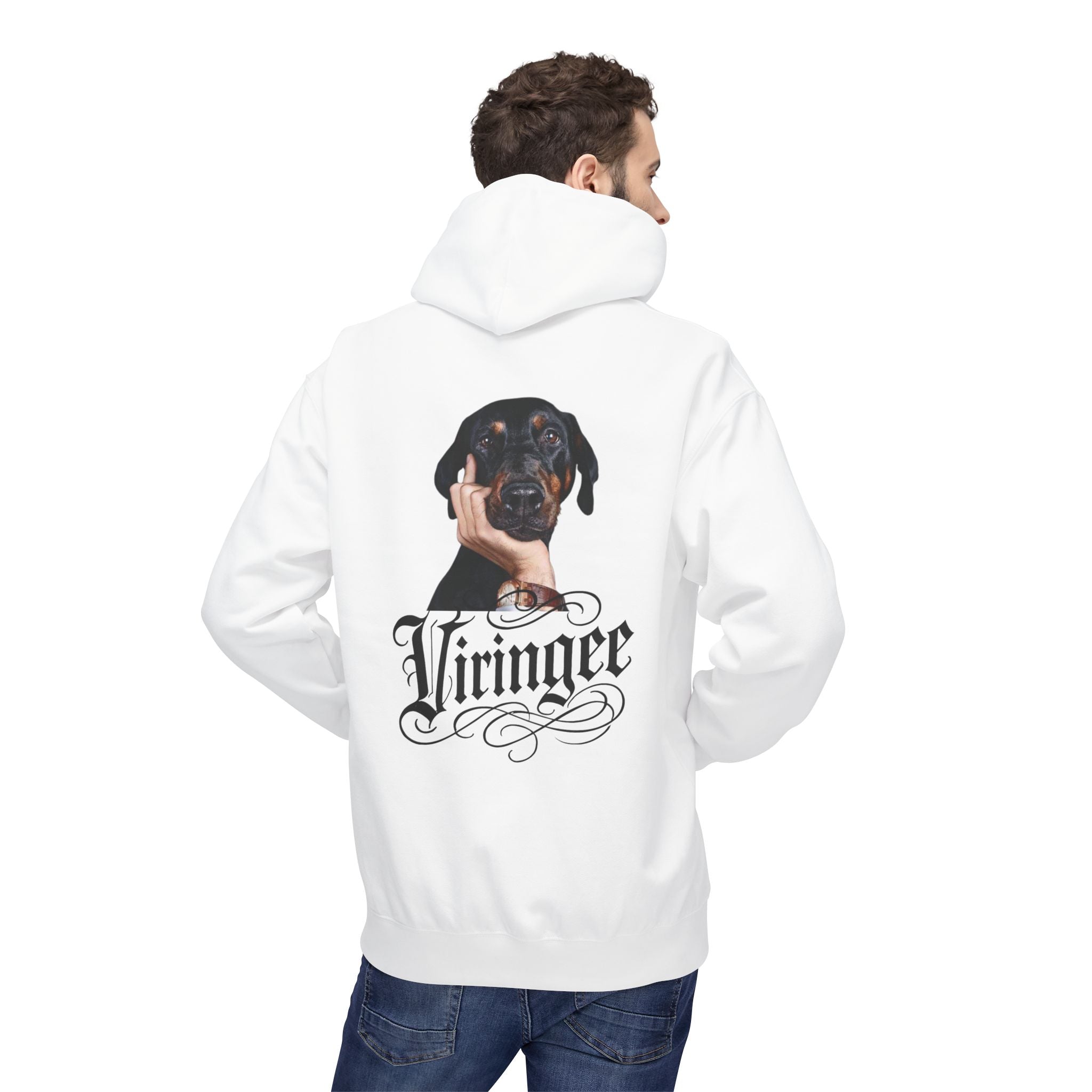 Viringee Thinking Pup Script Hoodie