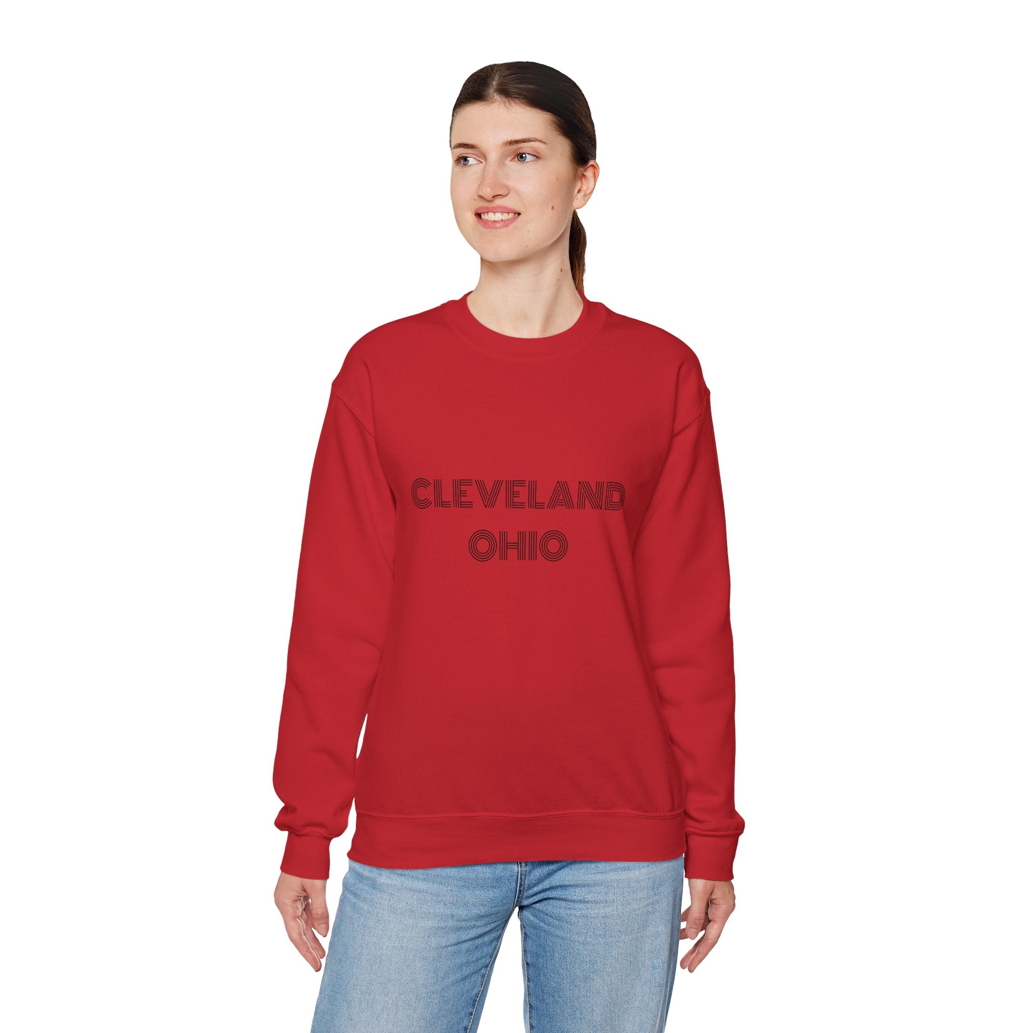 Classic crewneck sweatshirt celebrating Cleveland Ohio in modern street style