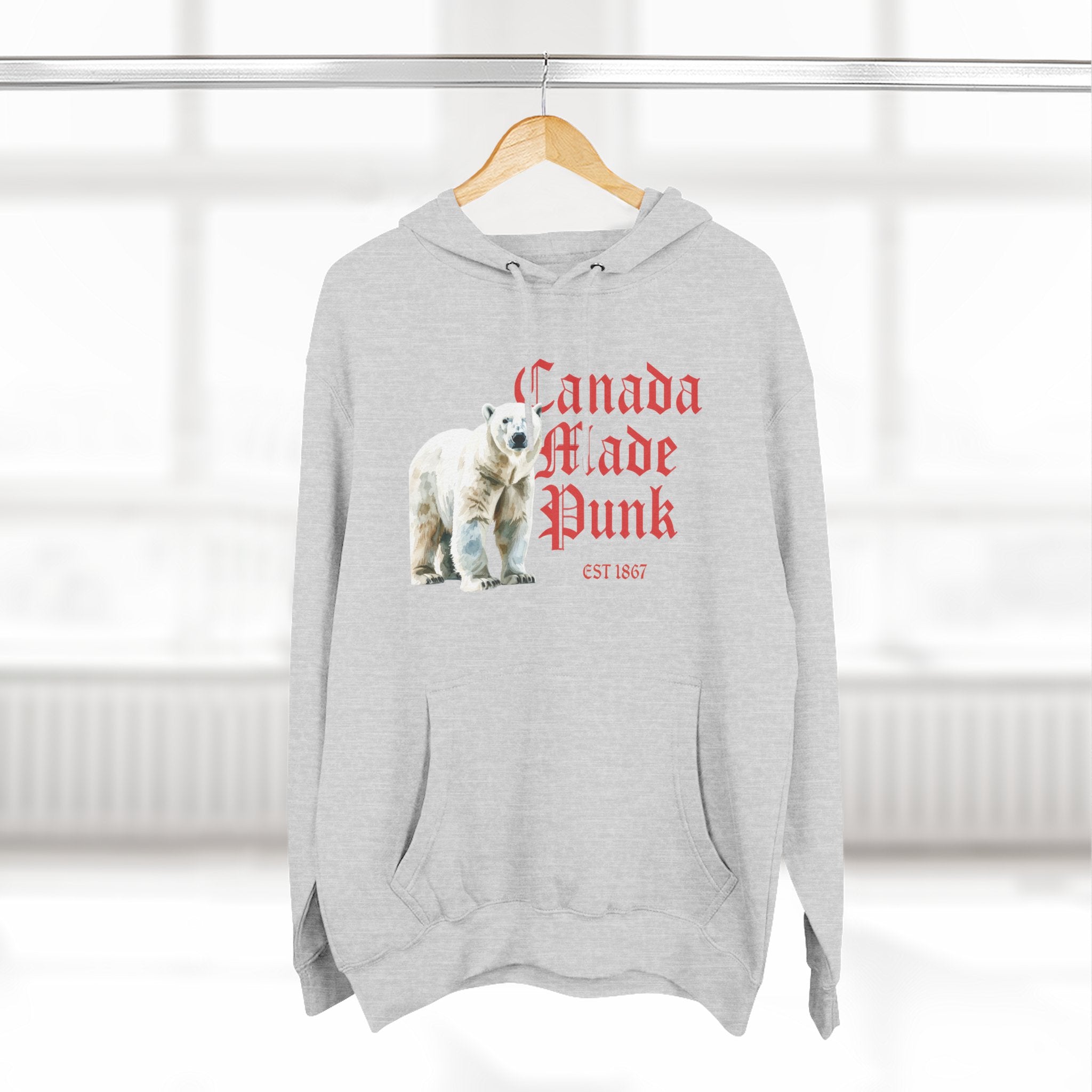 Viringee Canada Made Punk 1867 Graphic Unisex Fleece Hoodie