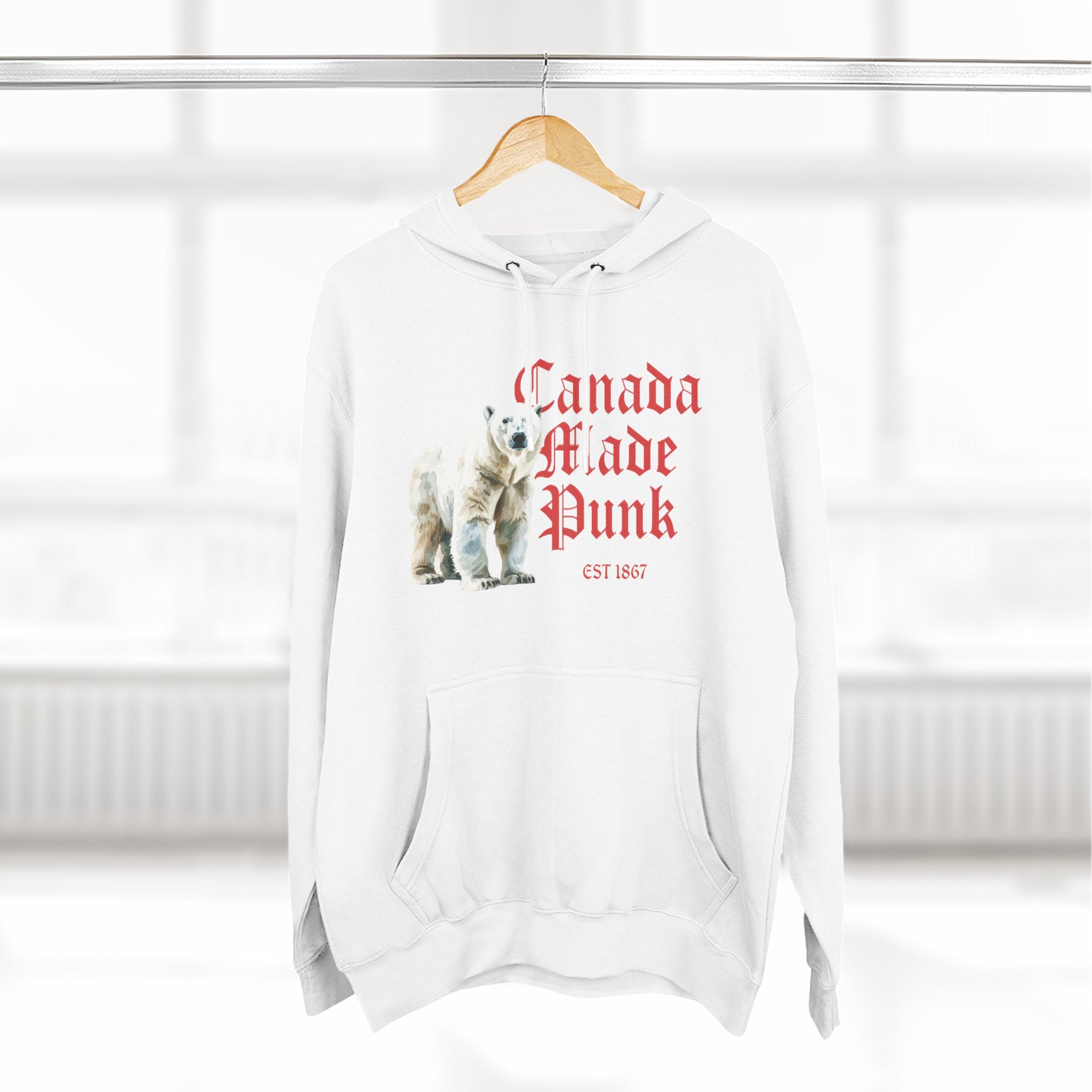 Viringee Canada Made Punk 1867 Graphic Unisex Fleece Hoodie