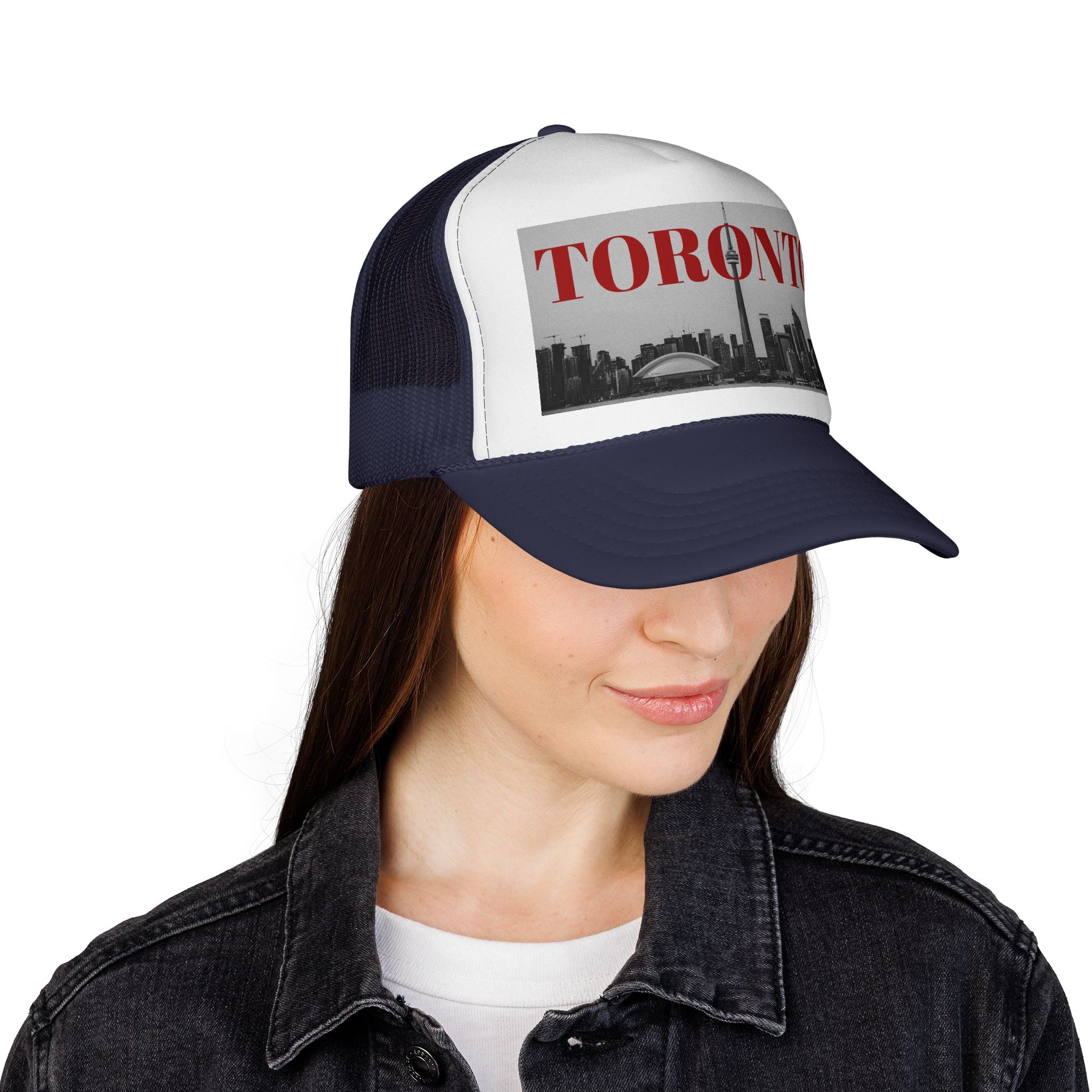Toronto Black and White Skyline Trucker Cap
