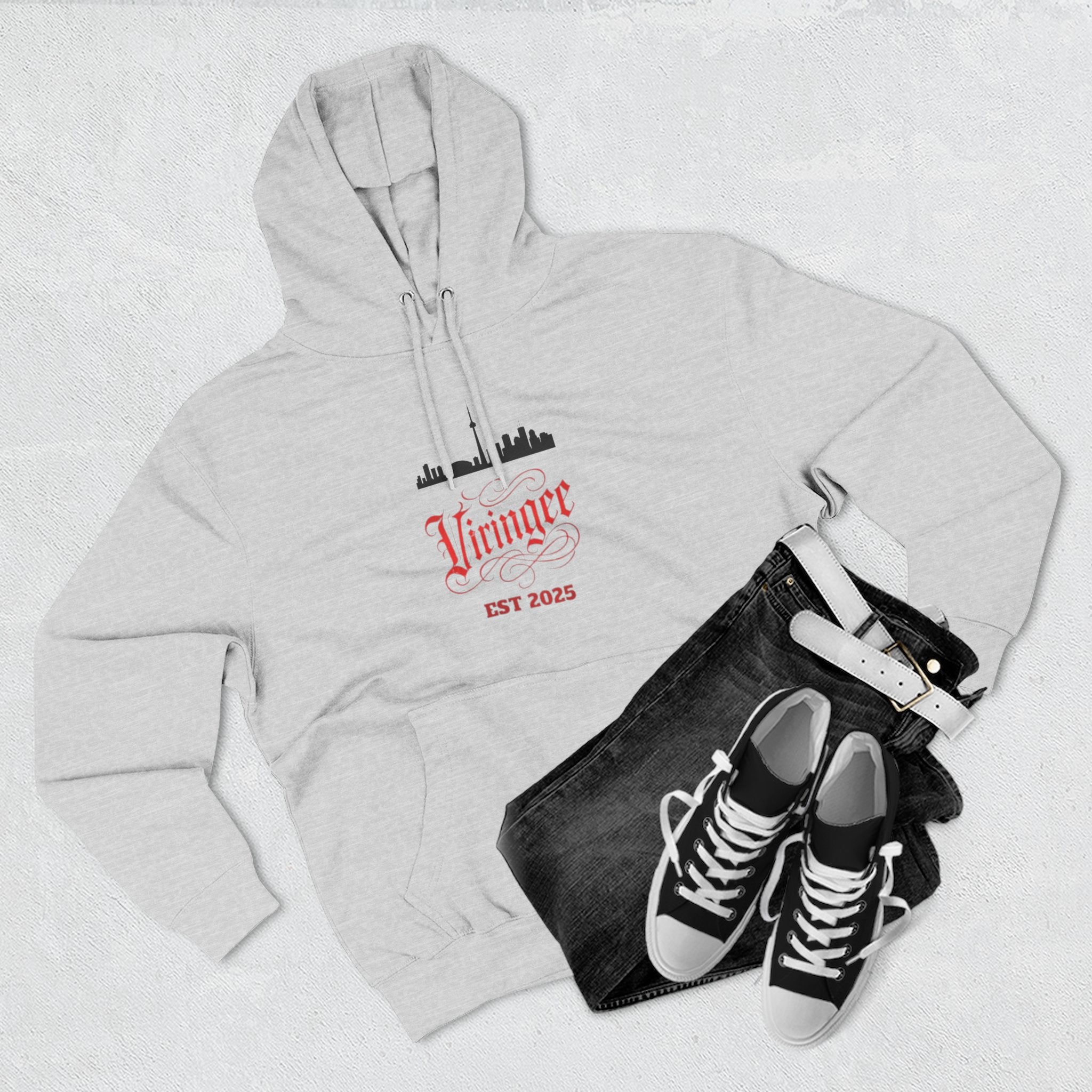 Viringee Toronto Skyline Graphic Fleece Hoodie
