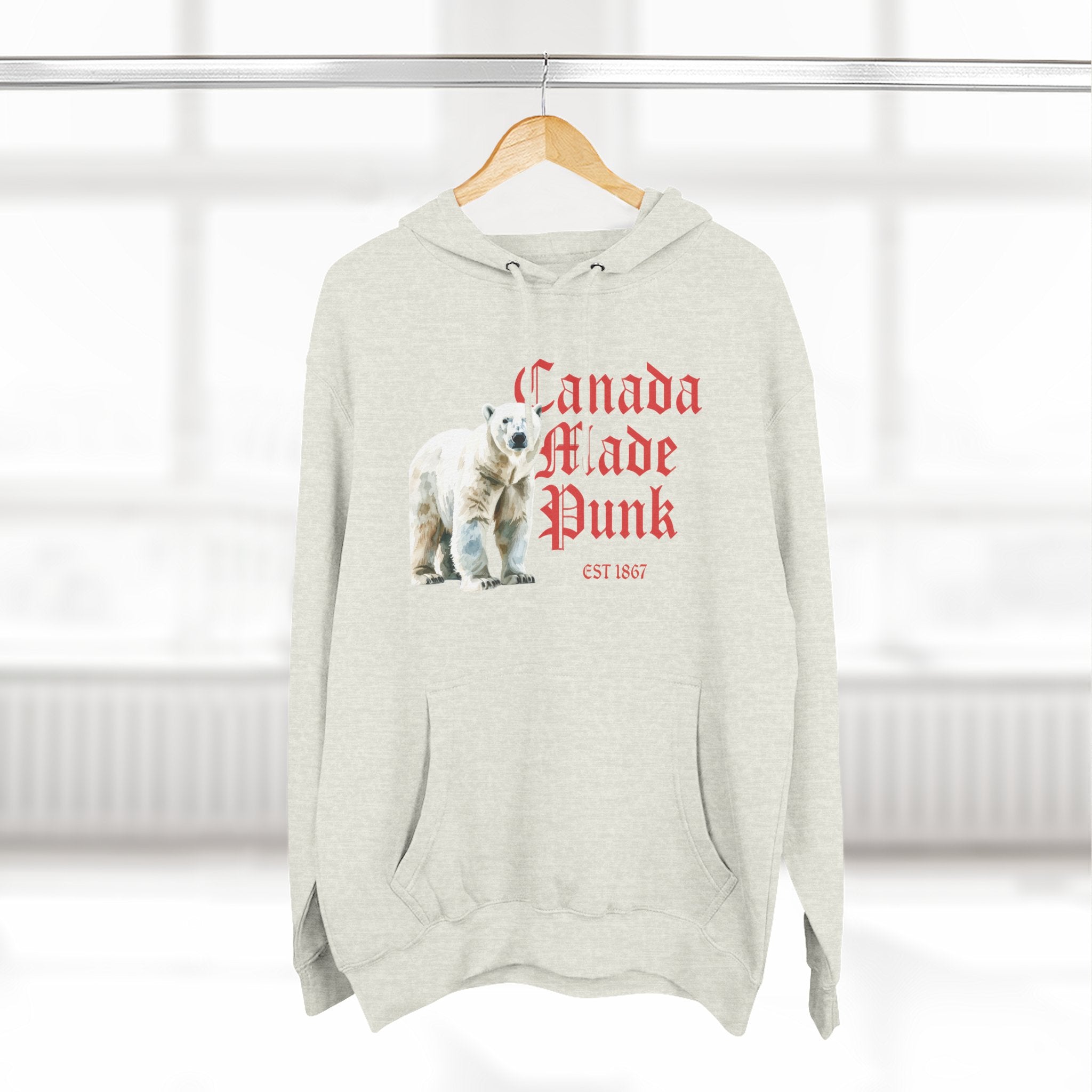 Viringee Canada Made Punk 1867 Graphic Unisex Fleece Hoodie