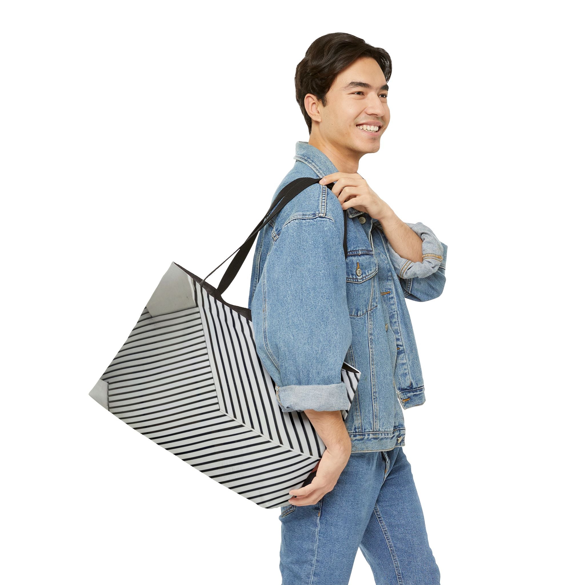 Viringee Striped Weekender Tote Bag