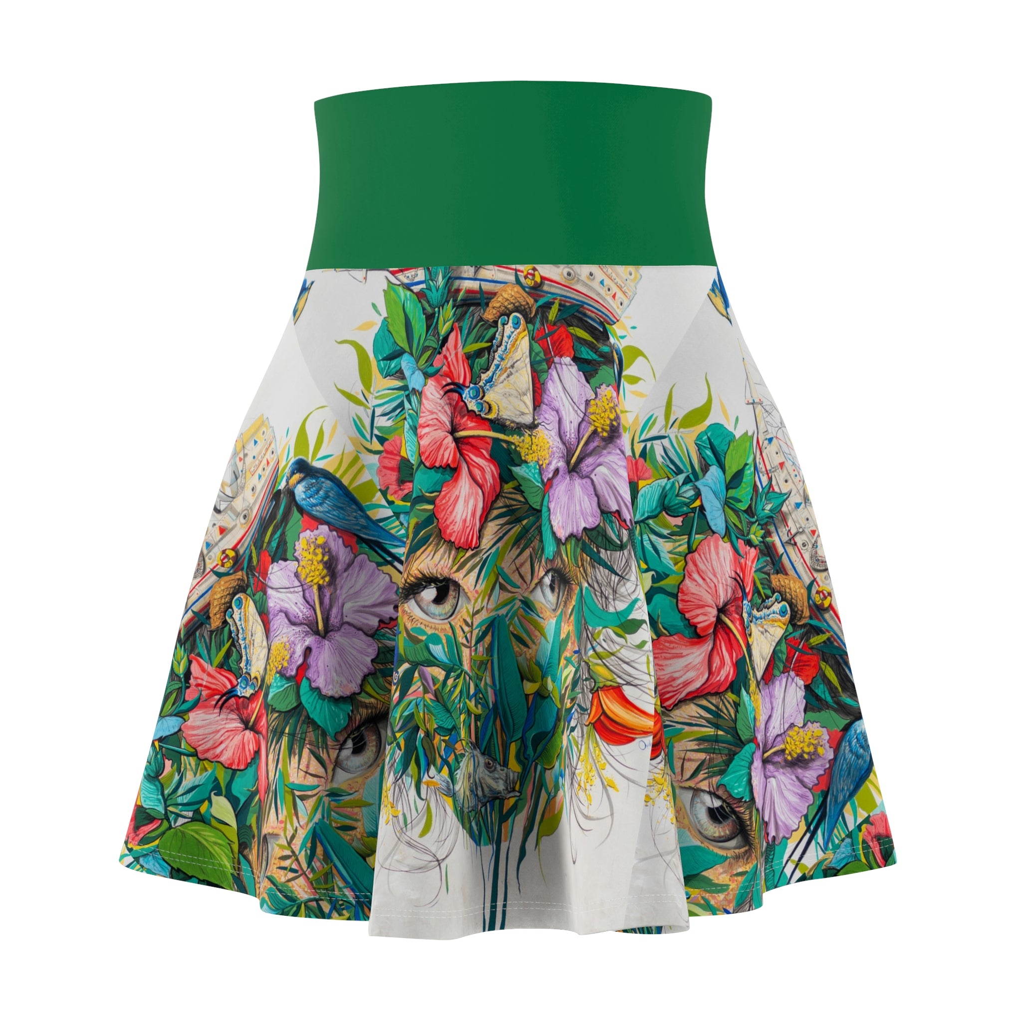 Viringee Floral Gaze Women's Skater Skirt