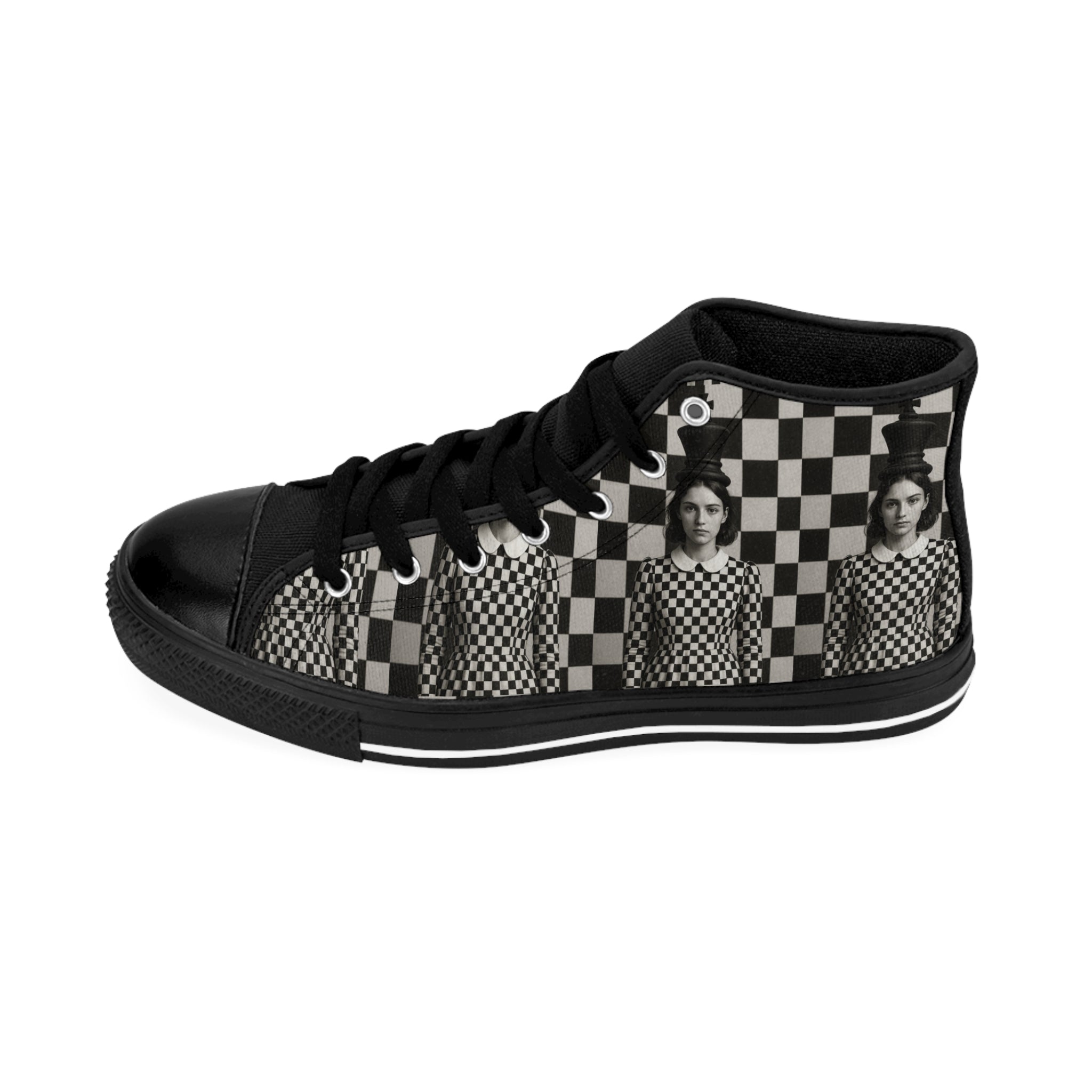 Viringee Chess themed High-Top Sneakers for the trendy woman