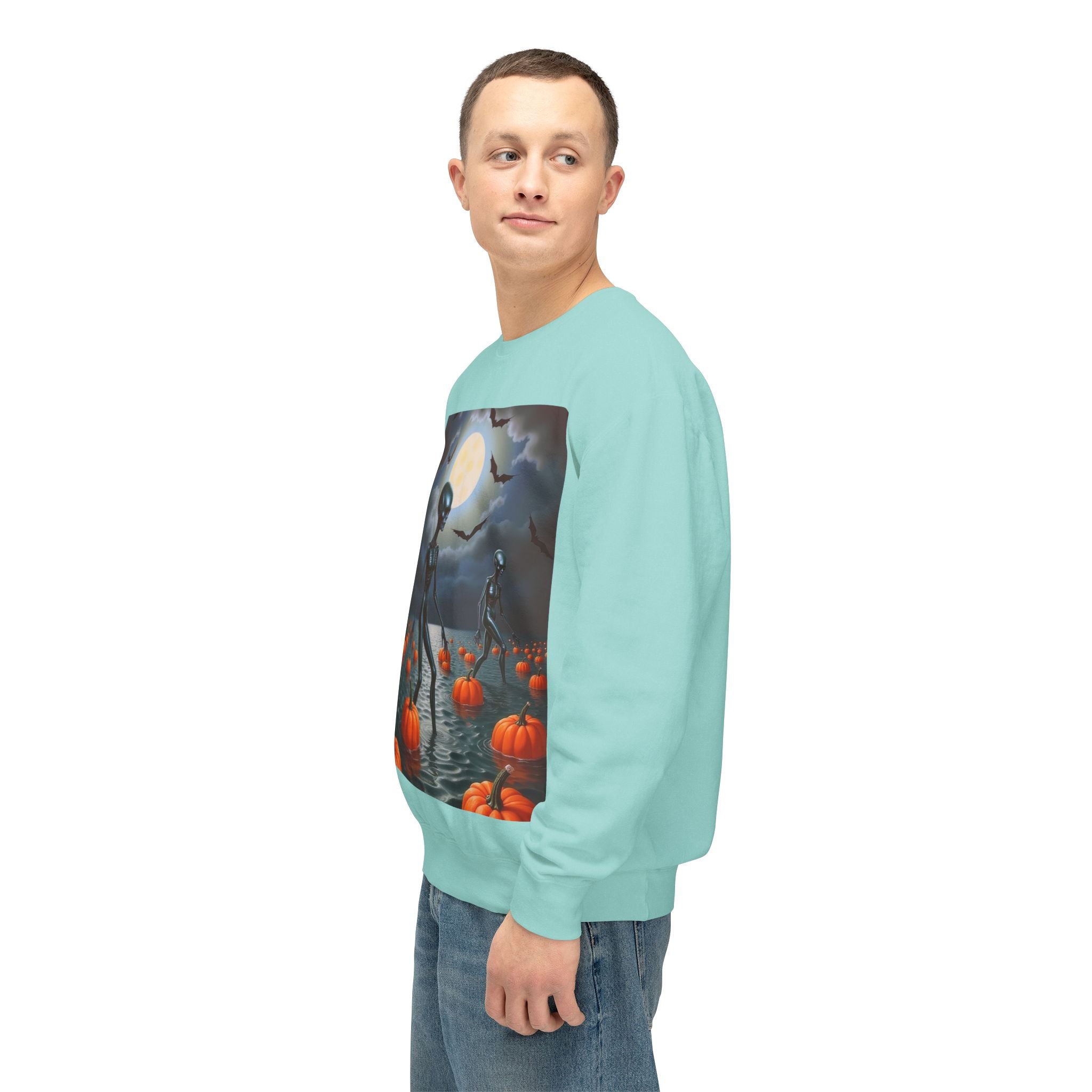Viringee Wandering Halloween Alien Crewneck Sweatshirt