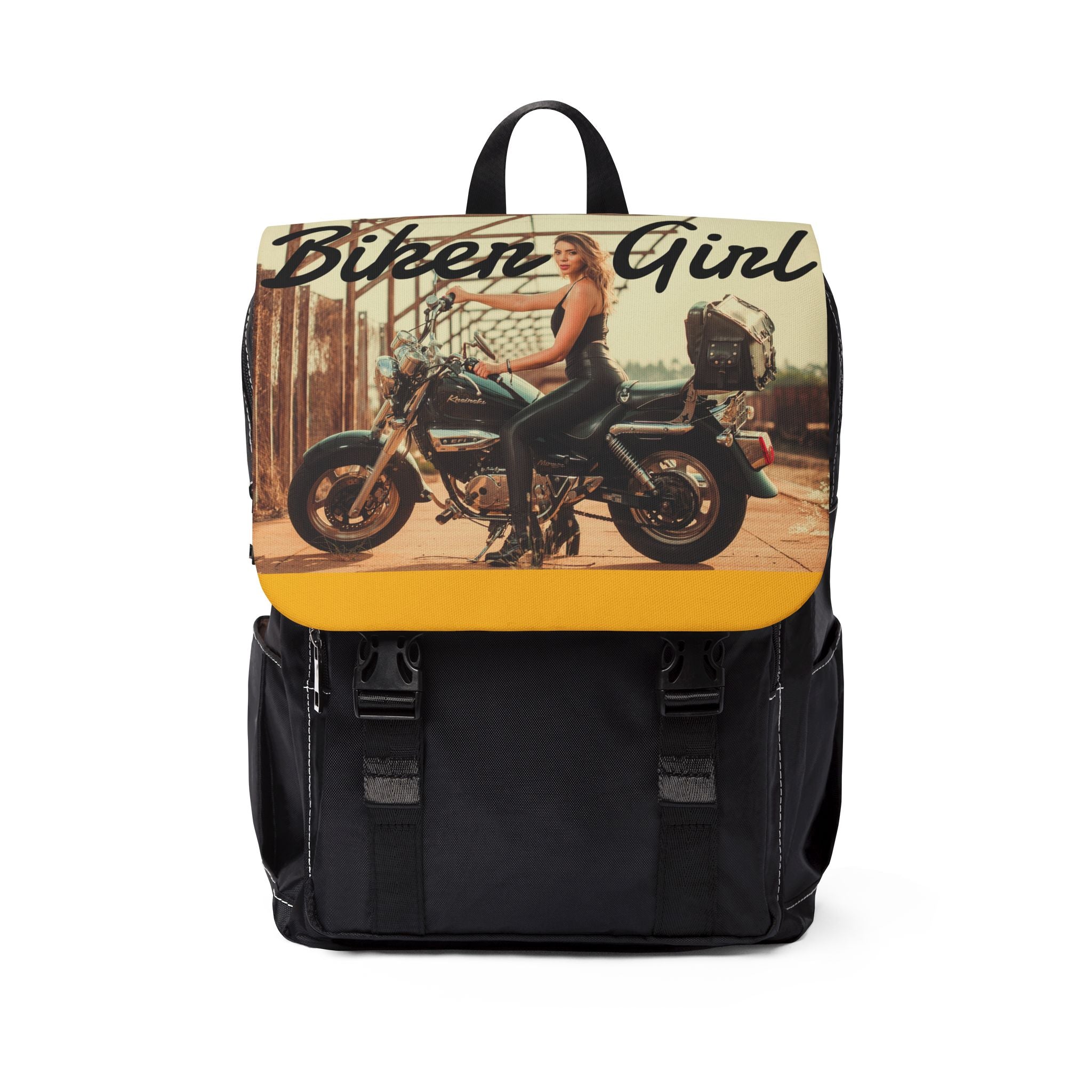 Viringee Biker Girl Unisex Shoulder Backpack
