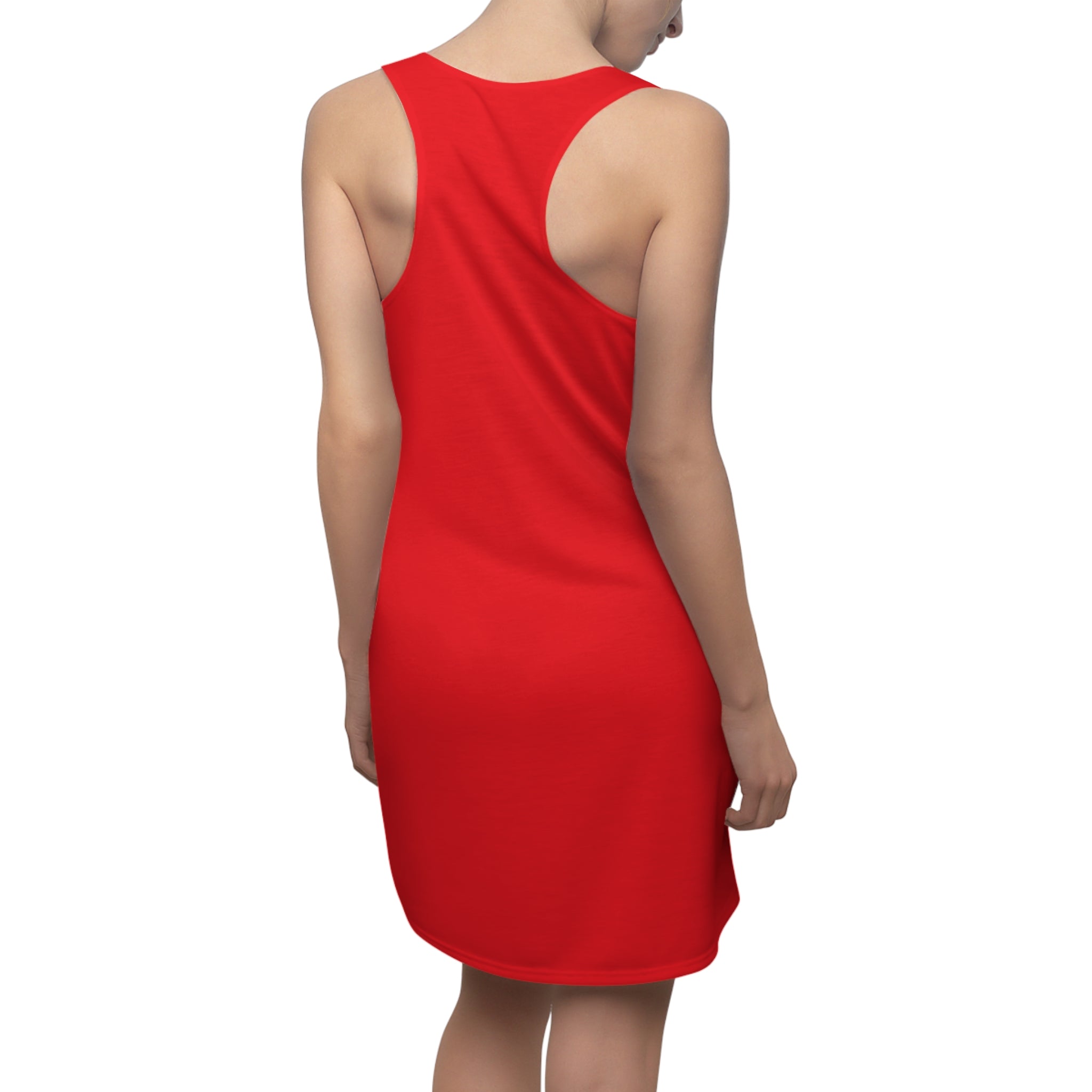 Viringee Women's Red and White Vivid Strokes Racerback Dress
