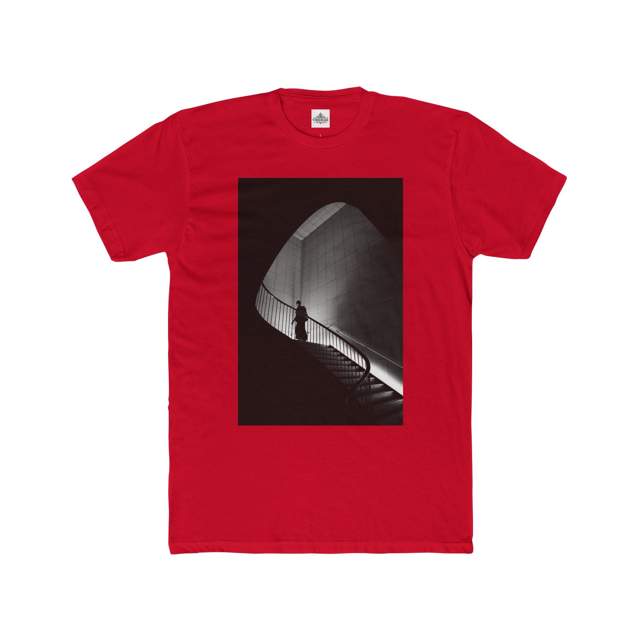 Viringee Monochrome Staircase Unisex Cotton Crew Tee