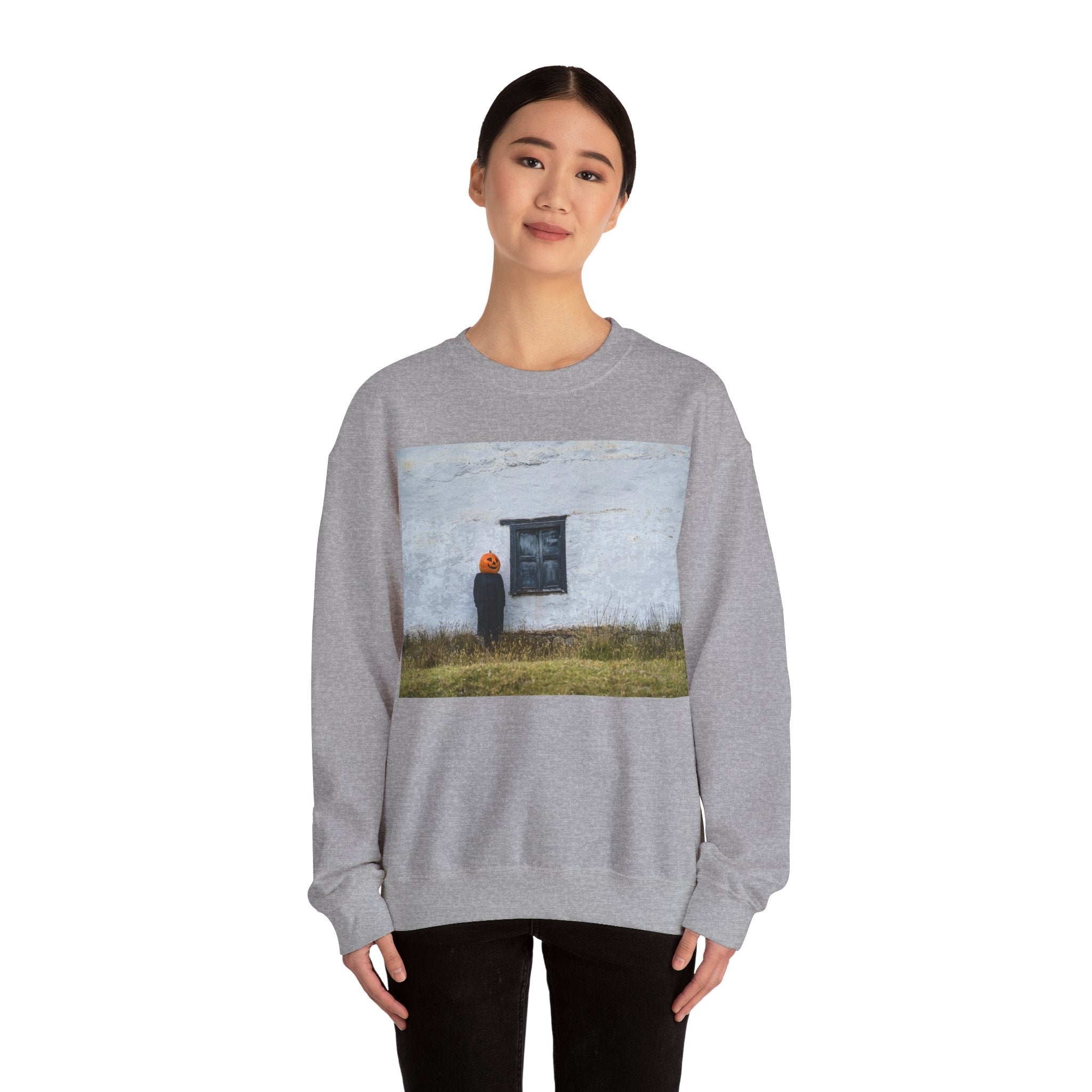 Viringee Pumpkin-Head Unisex Crewneck Sweatshirt