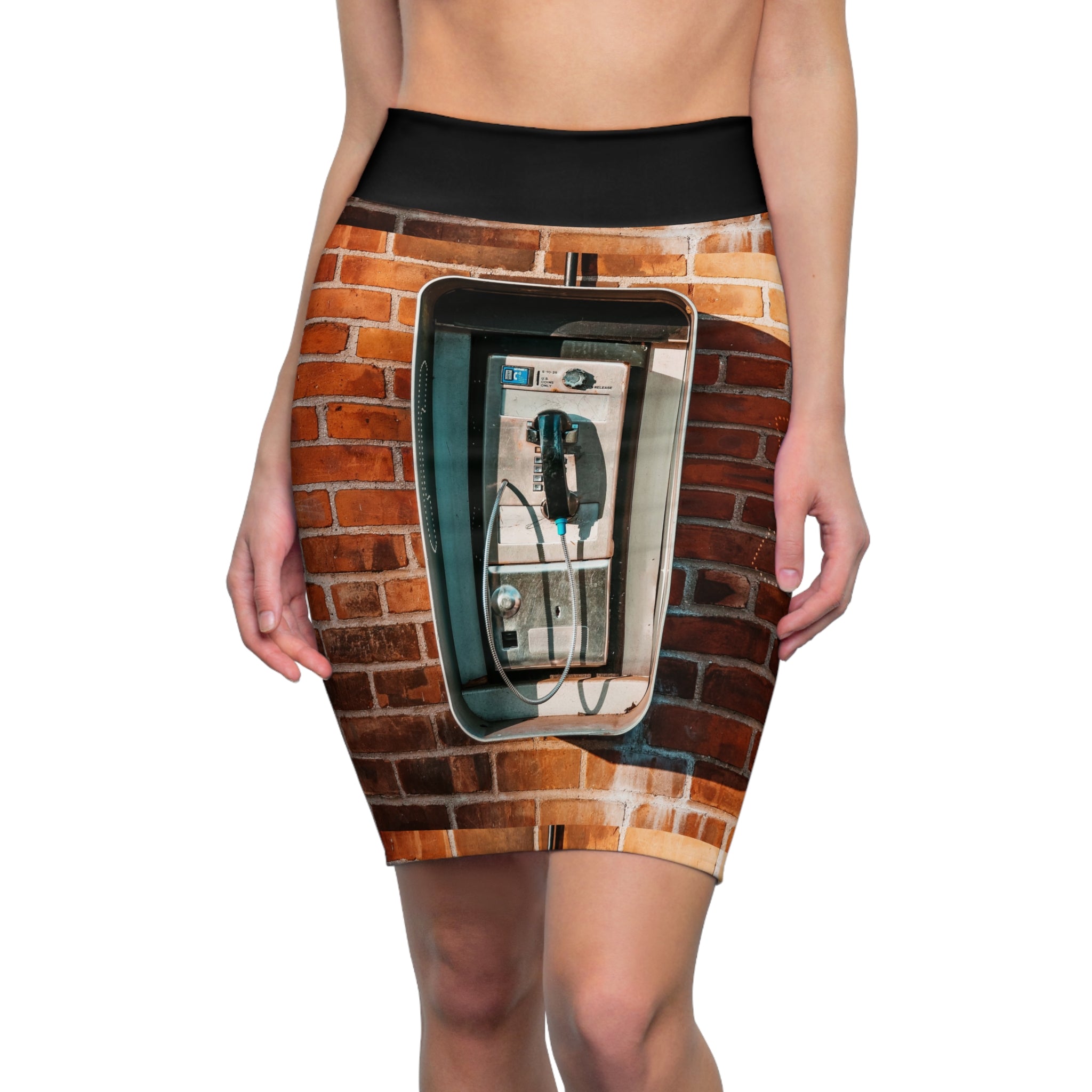 Vintage Phone Booth Pencil Skirt