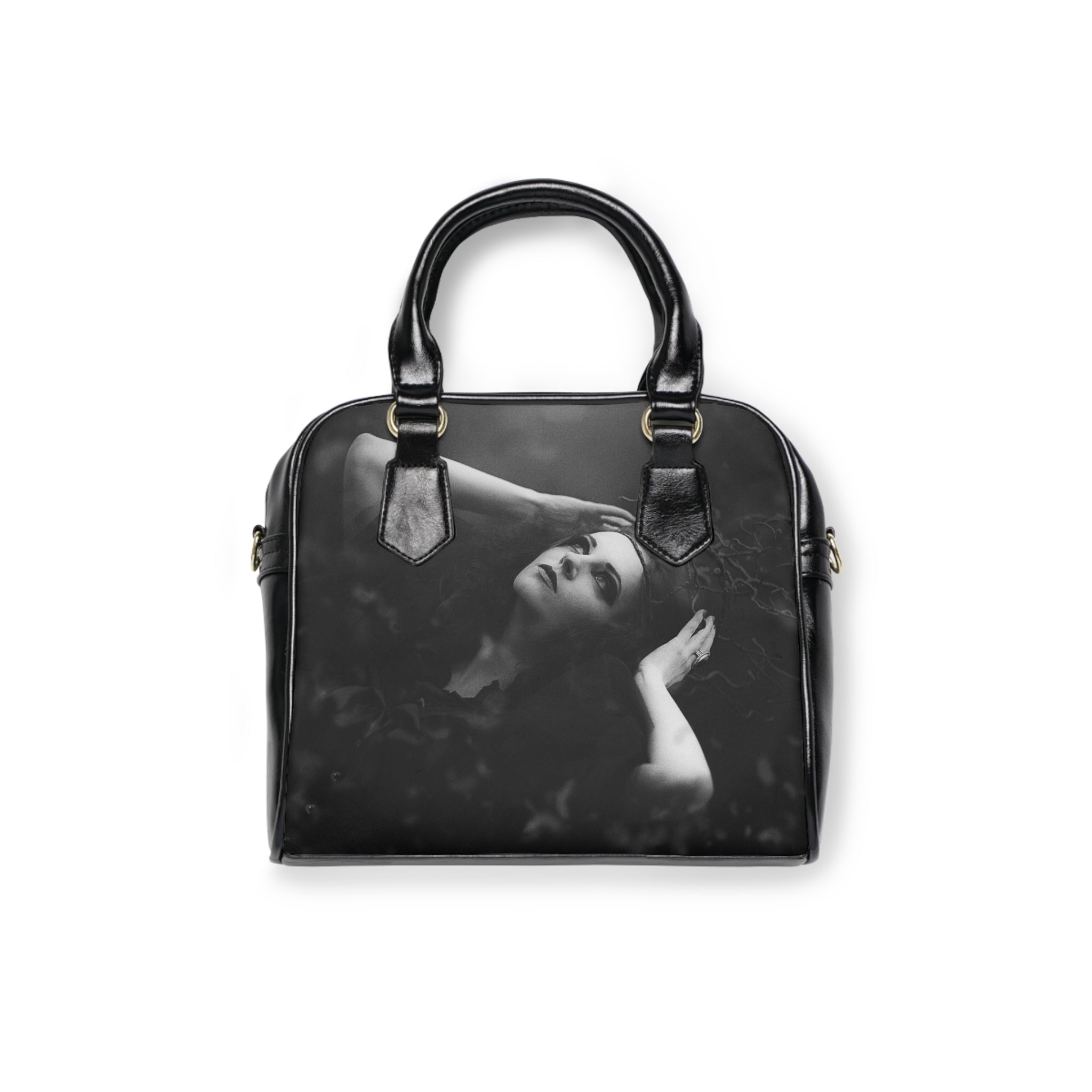 Viringee Elegant Black and White Shoulder Handbag