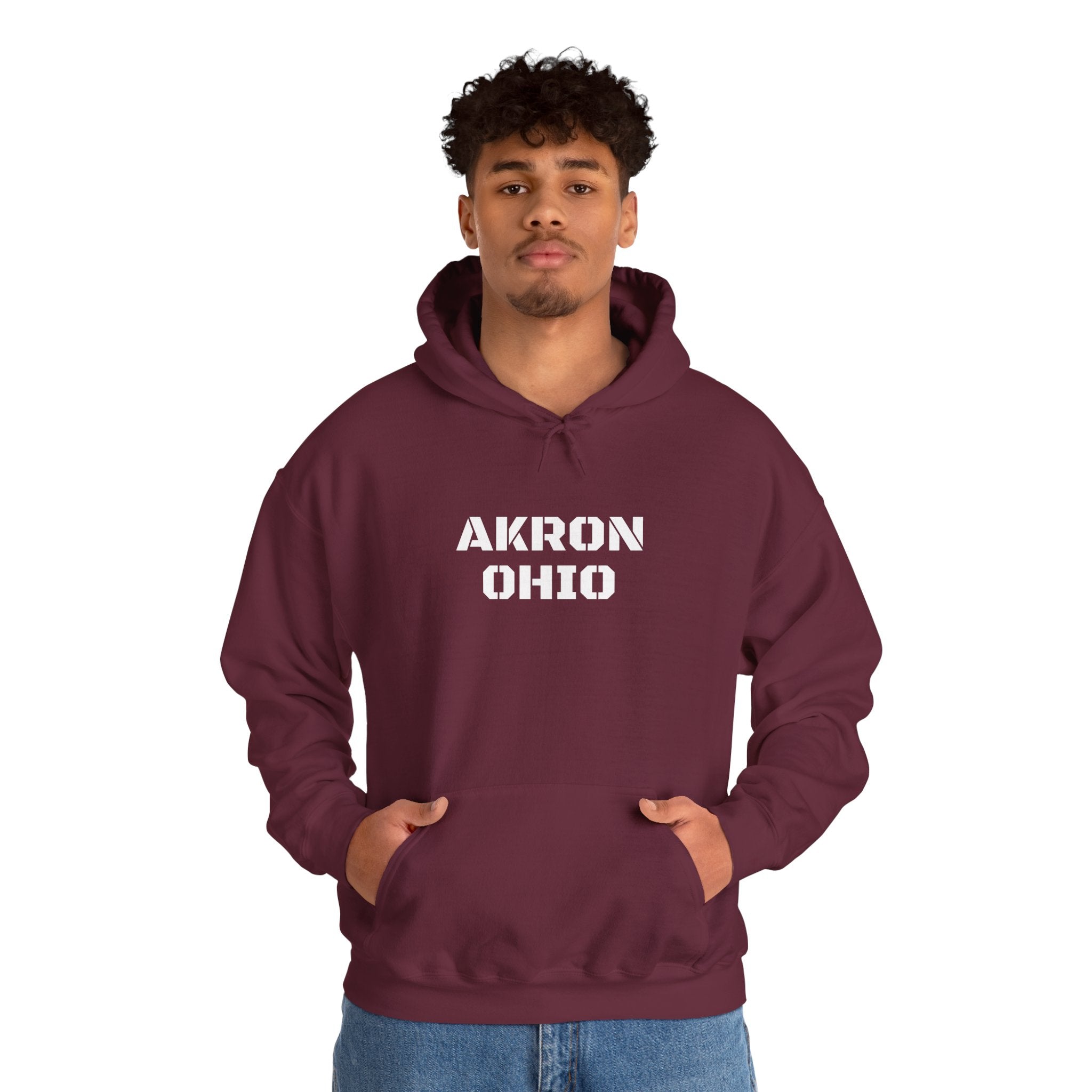 Unisex Akron Ohio hoodie blending warmth, comfort, and modern streetwear style