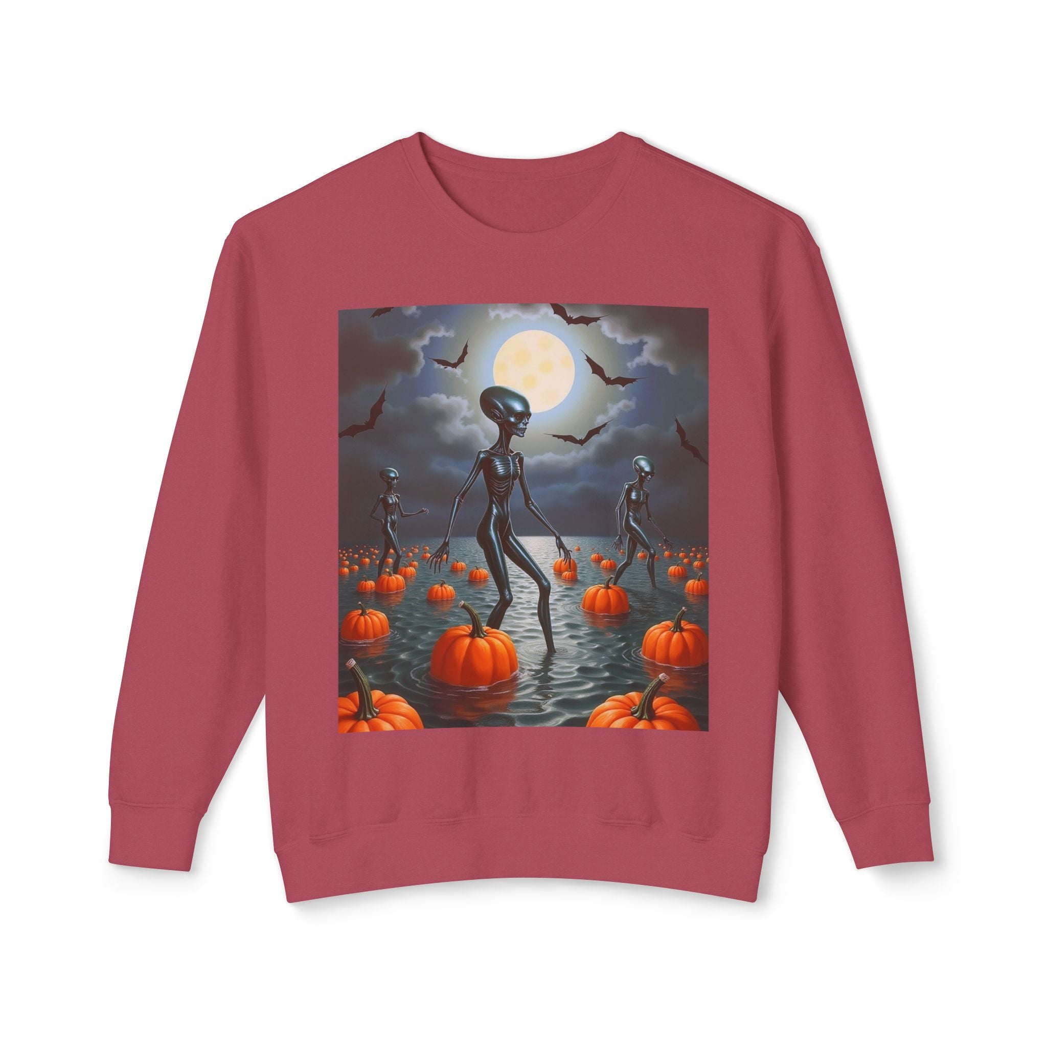 Viringee Wandering Halloween Alien Crewneck Sweatshirt