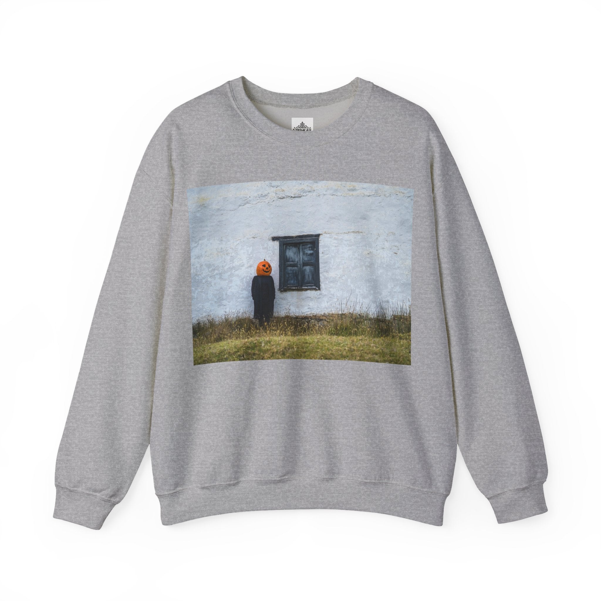 Viringee Pumpkin-Head Unisex Crewneck Sweatshirt