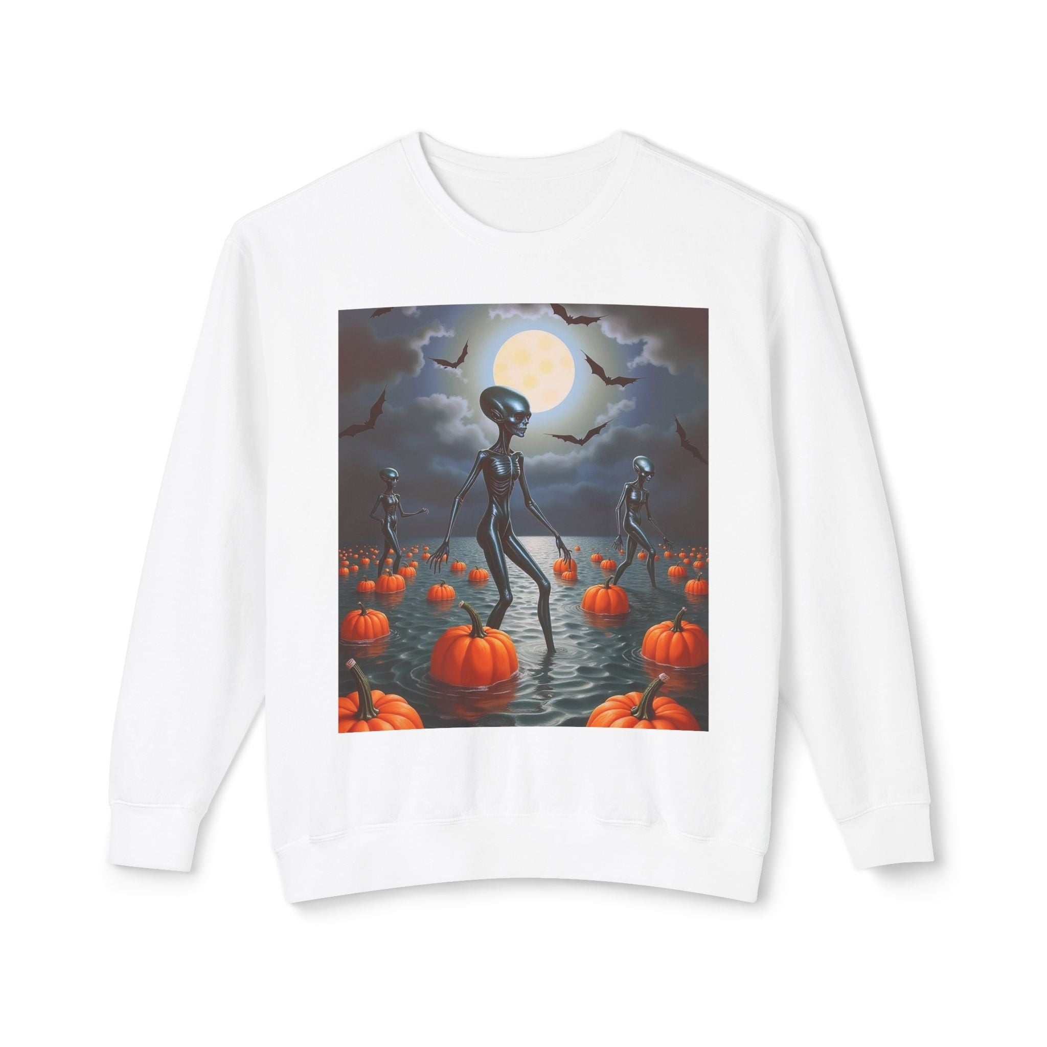Viringee Wandering Halloween Alien Crewneck Sweatshirt