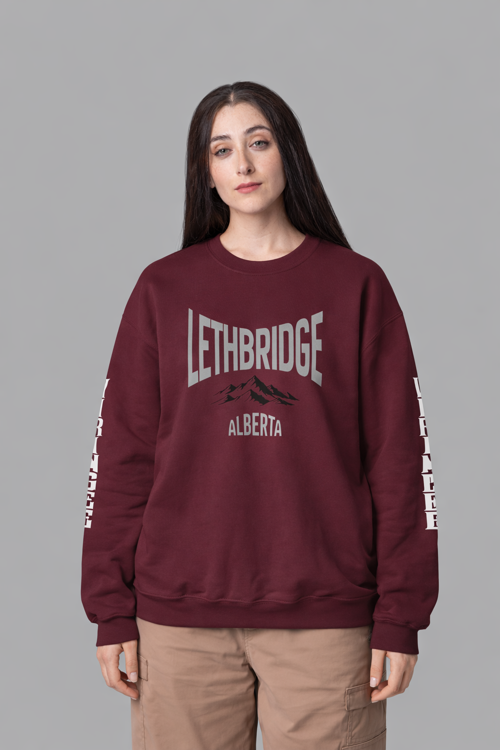 Viringee Lethbridge Alberta Mountain Crewneck Sweatshirt