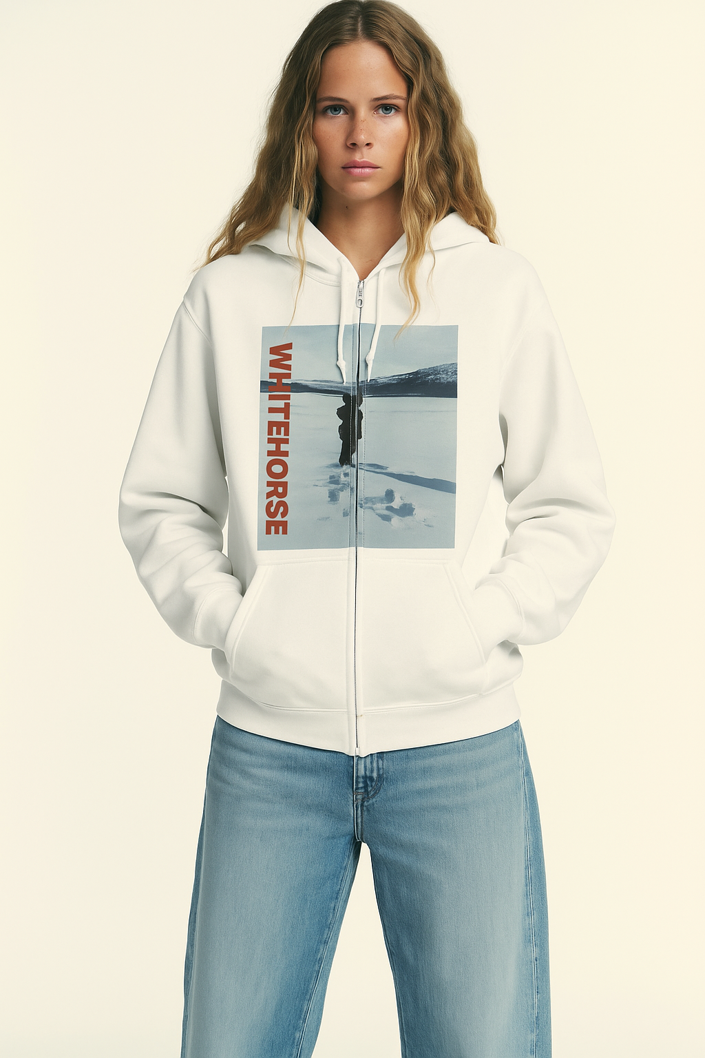 Viringee Whitehorse Winter Adventure Unisex Full Zip Hoodie