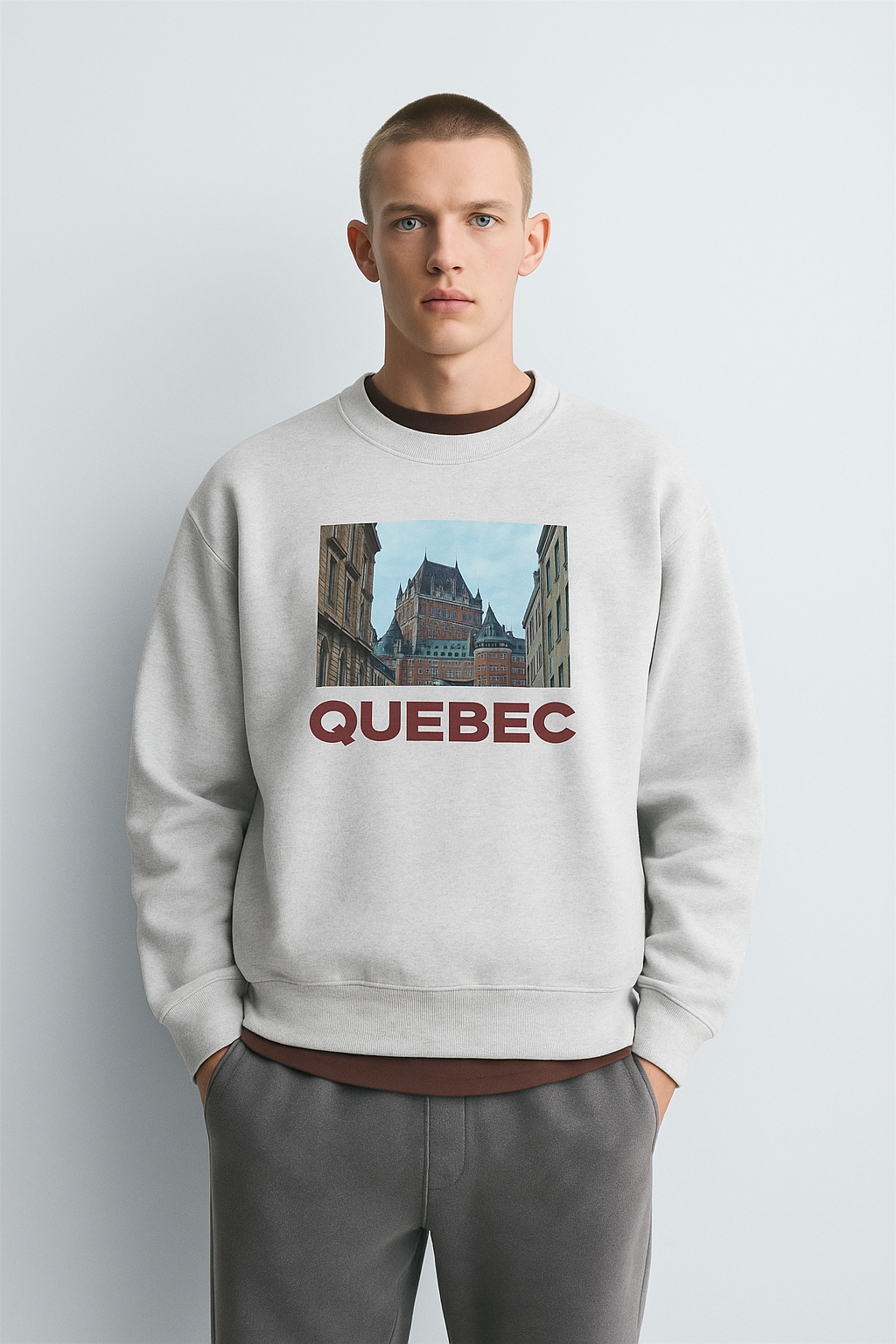 Viringee Quebec Vintage Crewneck Unisex Sweatshirt