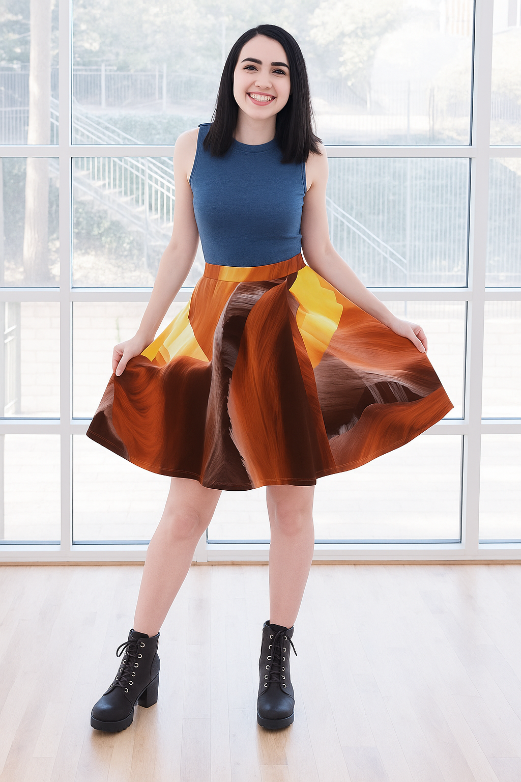 Viringee Rock Canvas Women's Skater Skirt