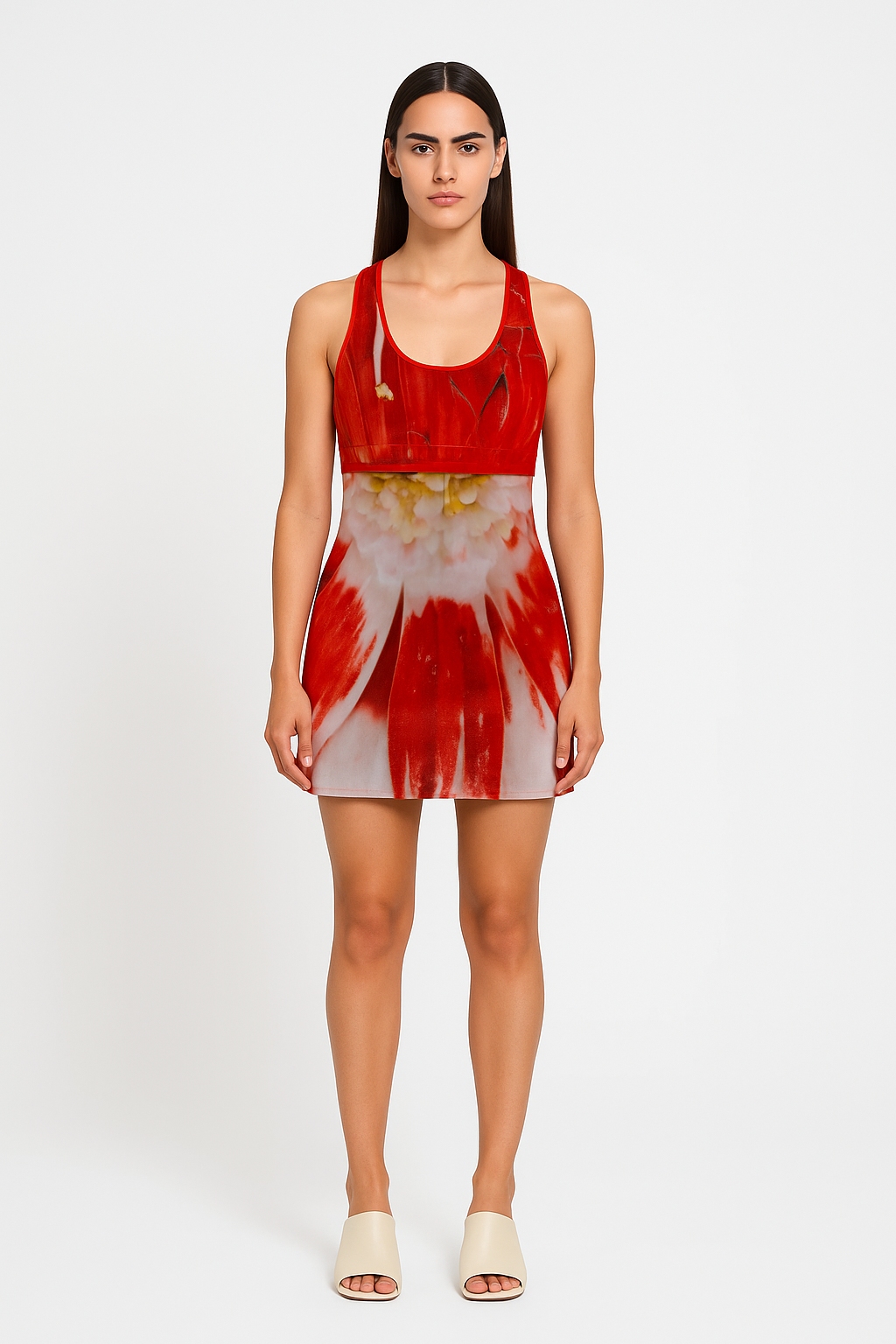 Viringee Women's Red Floral Fantastic Racerback Dress