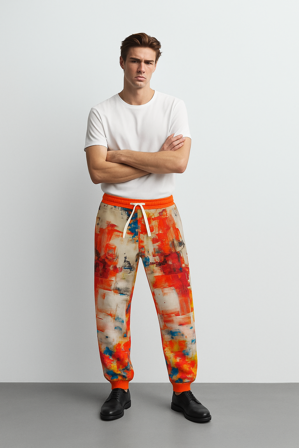 Viringee Cool Orange Men Athletic Joggers