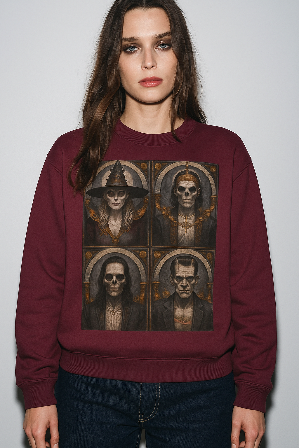 Viringee Gothic Art Halloween Crewneck Sweatshirt
