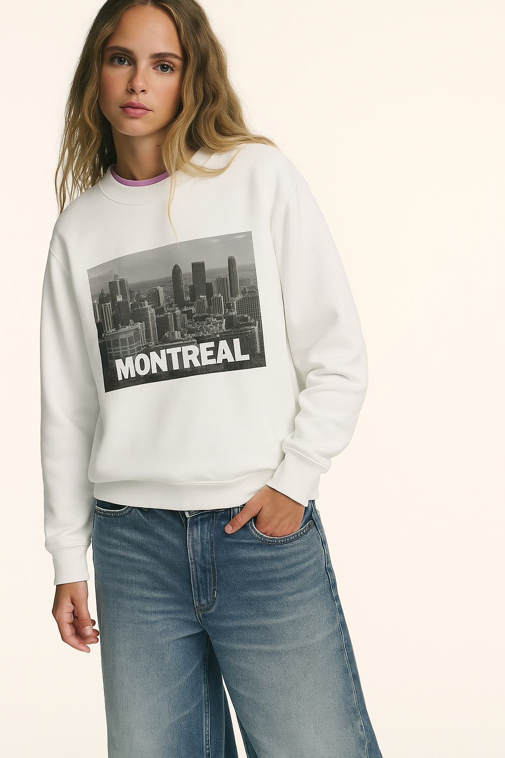 Viringee Montreal Skyline Unisex Crewneck Sweatshirt / Sweatshirt Unisexe Col Rond Viringee Montréal Skyline