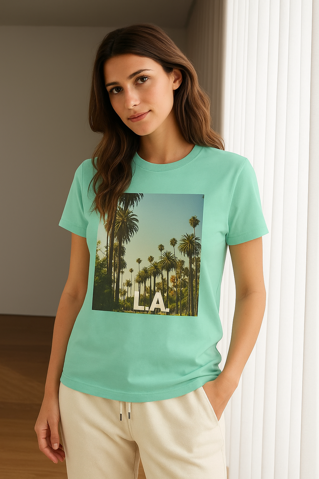 Viringee LA Palm Unisex Trees Graphic T-shirt