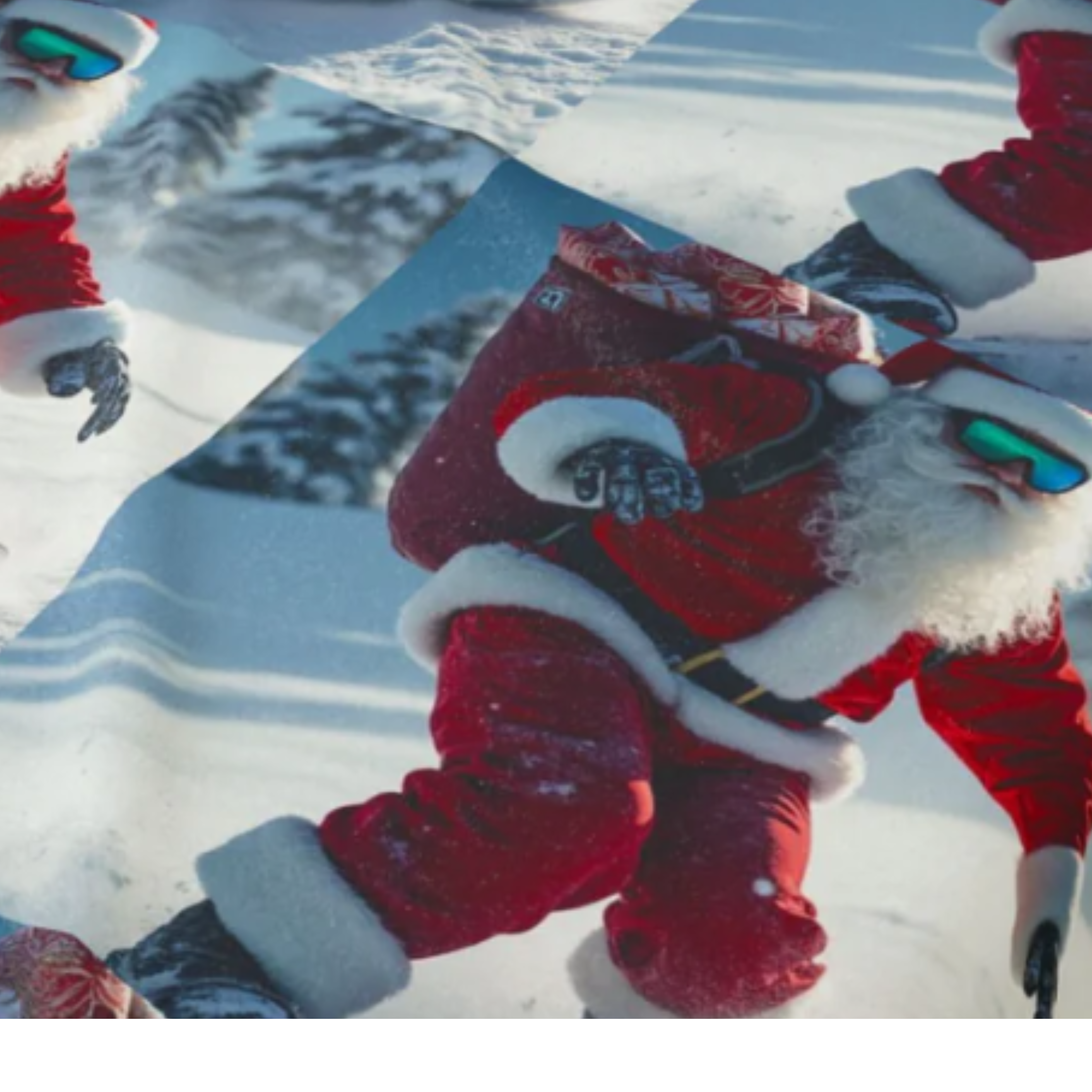 Viringee Santa Claus Snowboard Velveteen Plush Blanket