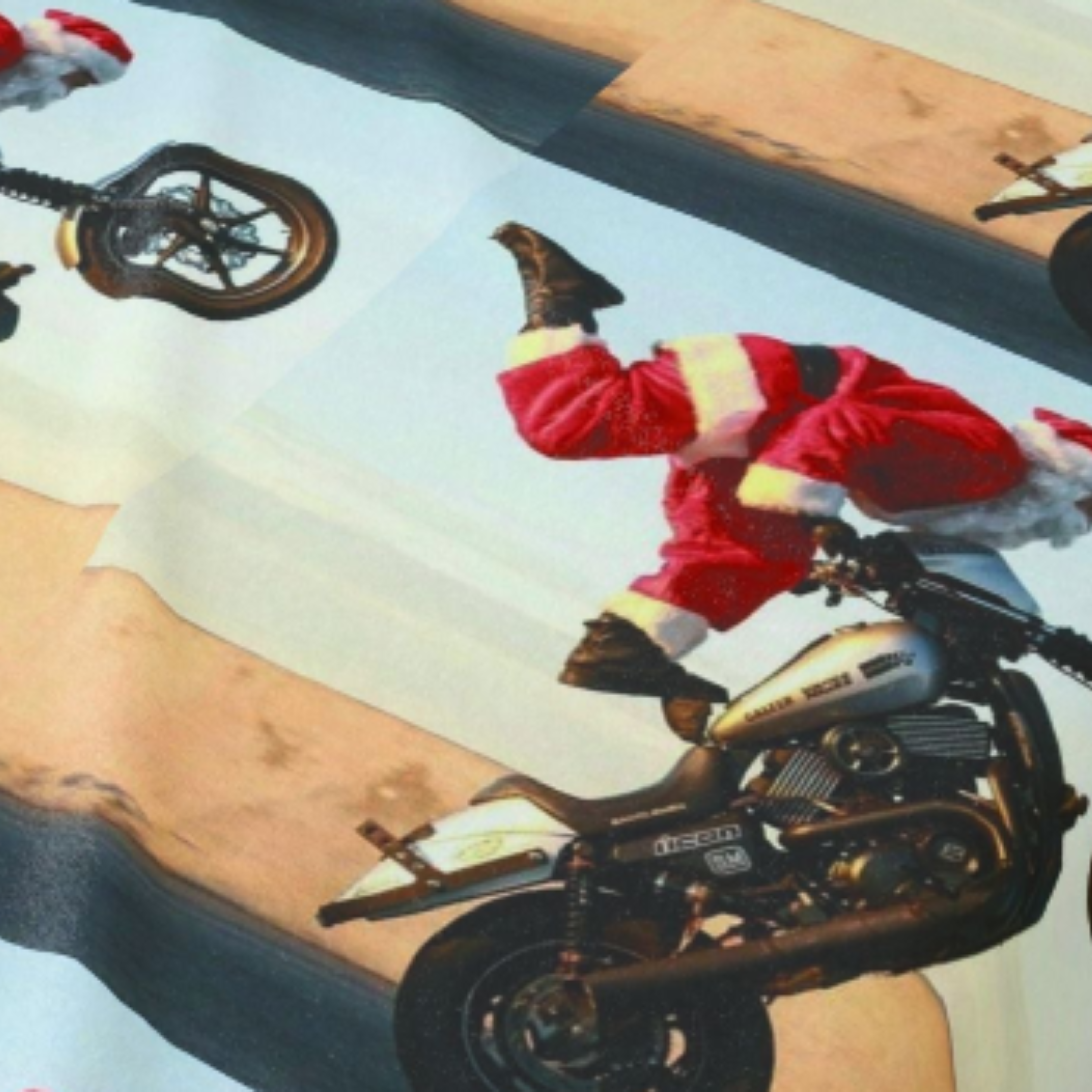 Viringee Santa Claus Motorcycle Velveteen Plush Blanket