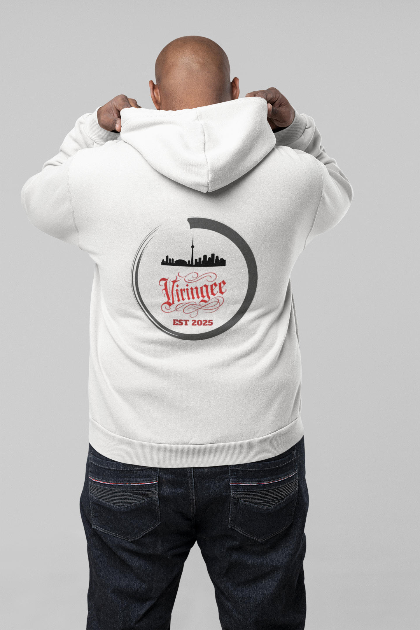 Viringee Toronto Skyline Graphic Fleece Hoodie
