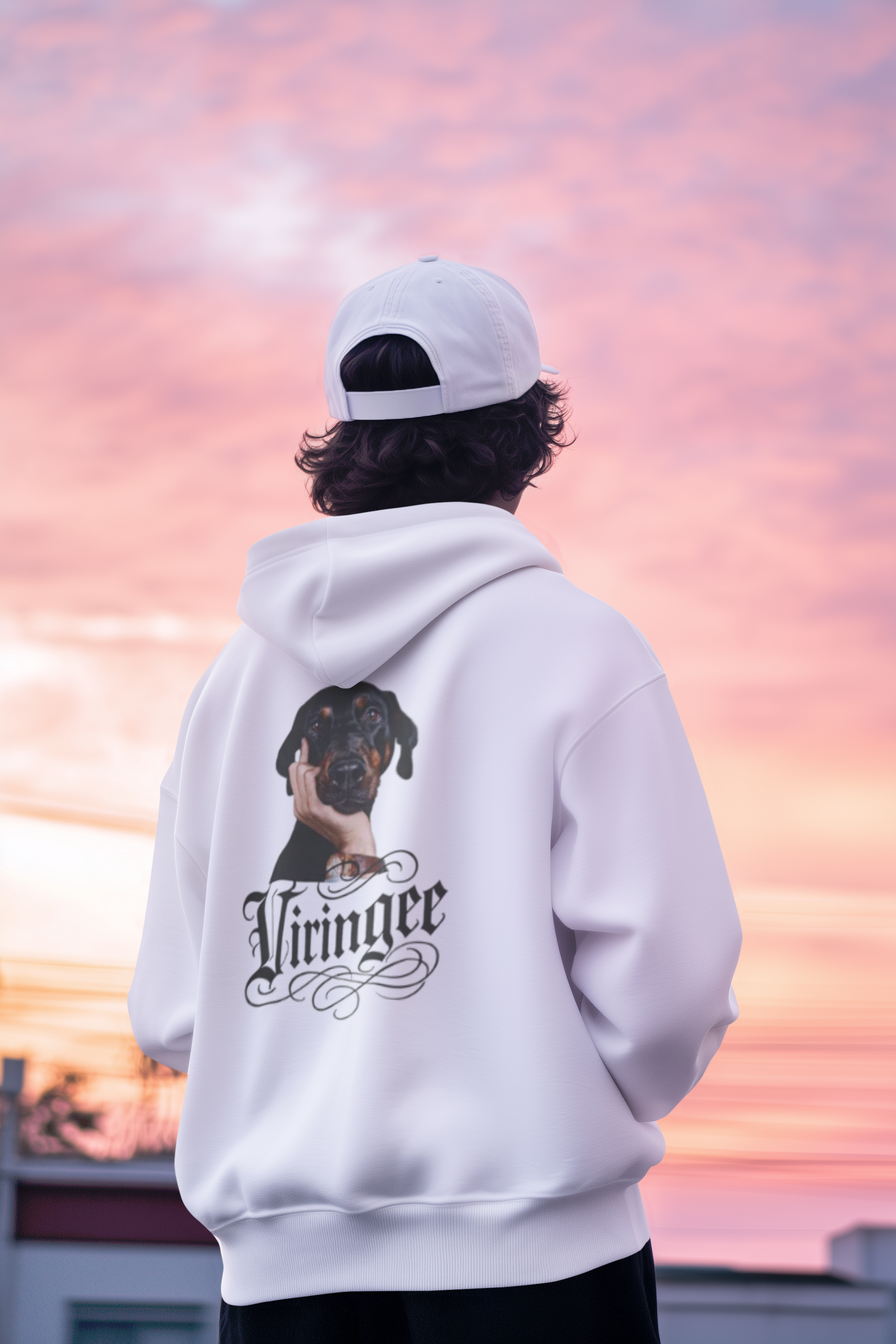 Viringee Thinking Pup Script Hoodie