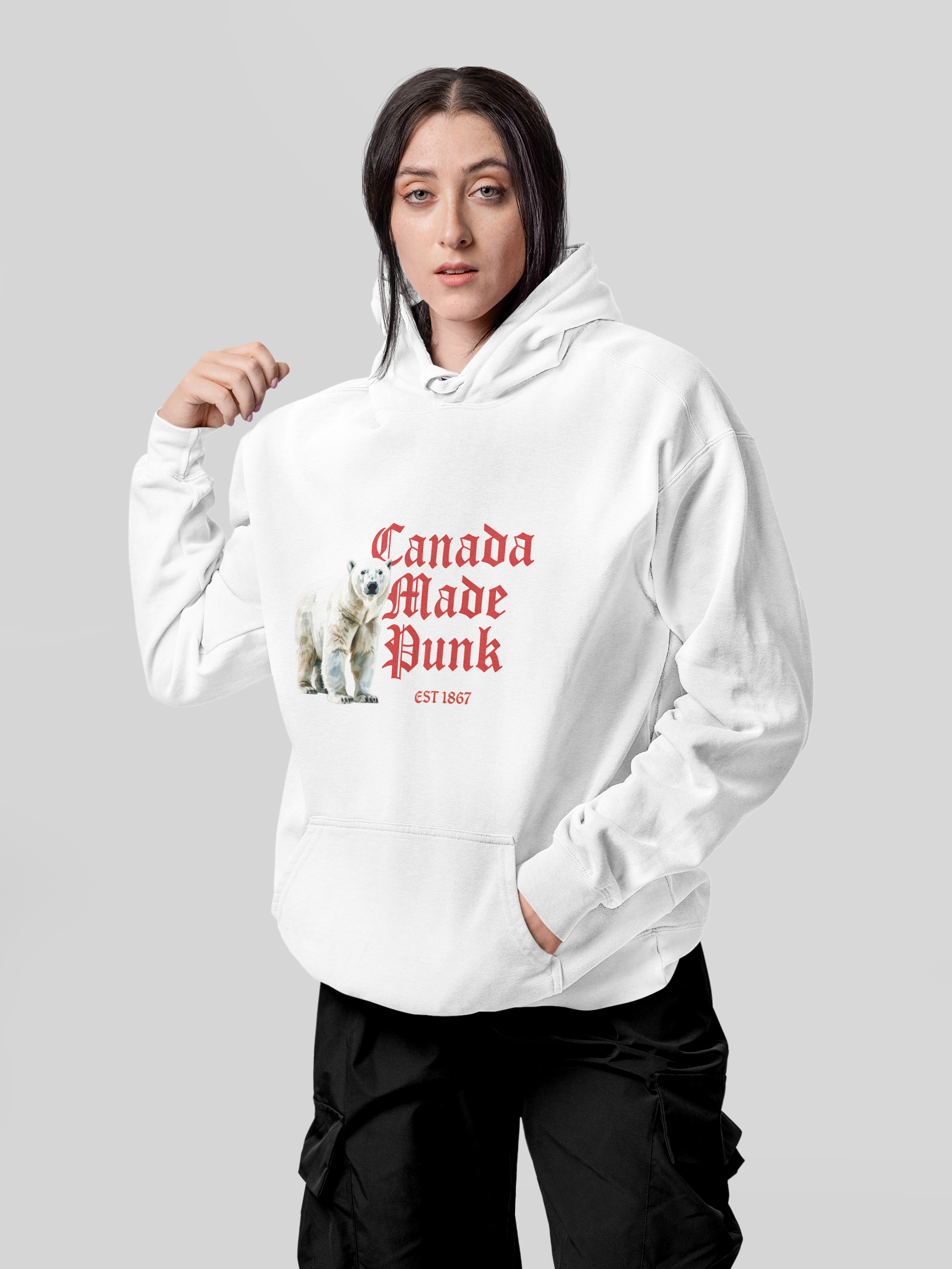 Viringee Canada Made Punk 1867 Graphic Unisex Fleece Hoodie