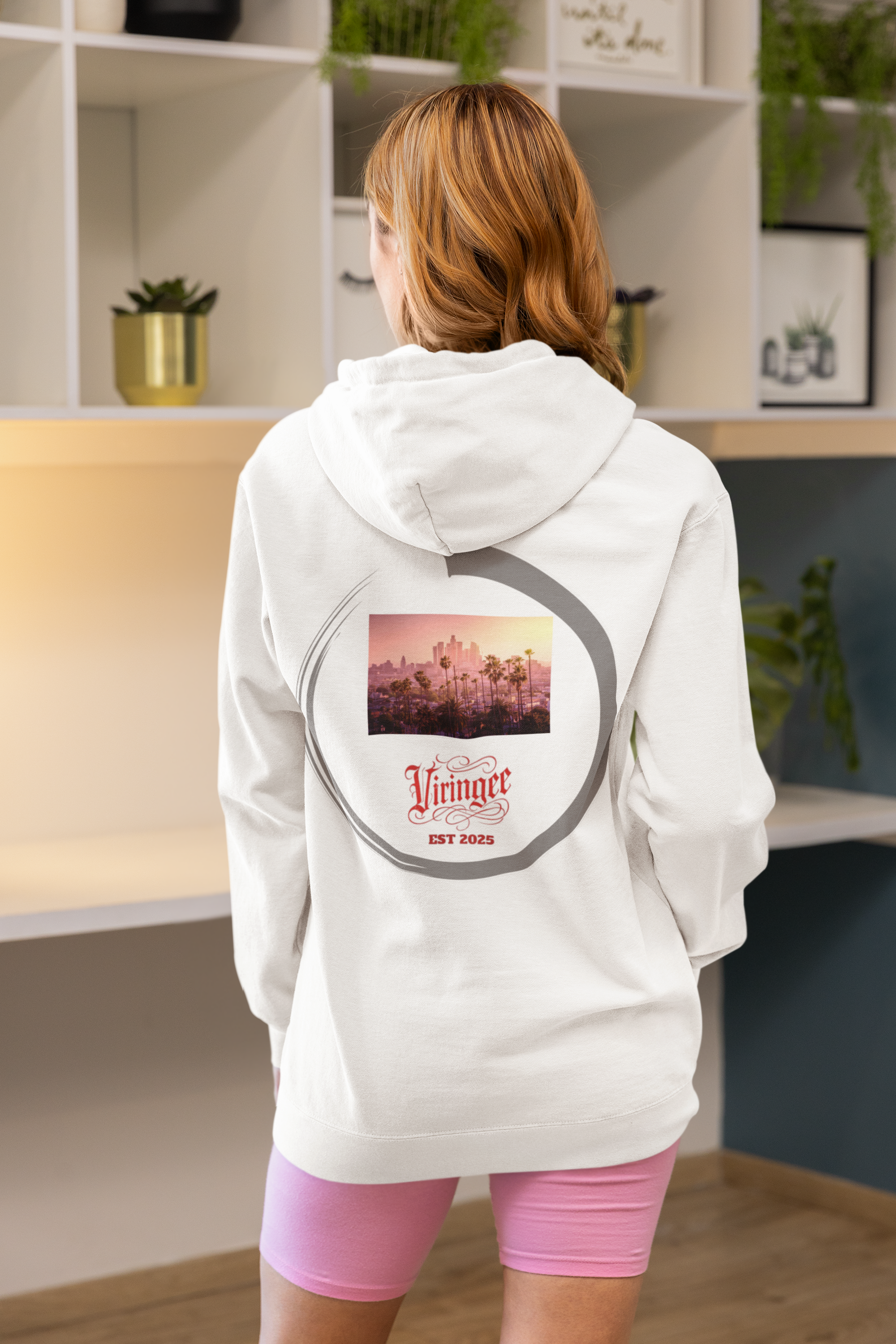 Viringee Los Angeles Script Logo Unisex Hoodie
