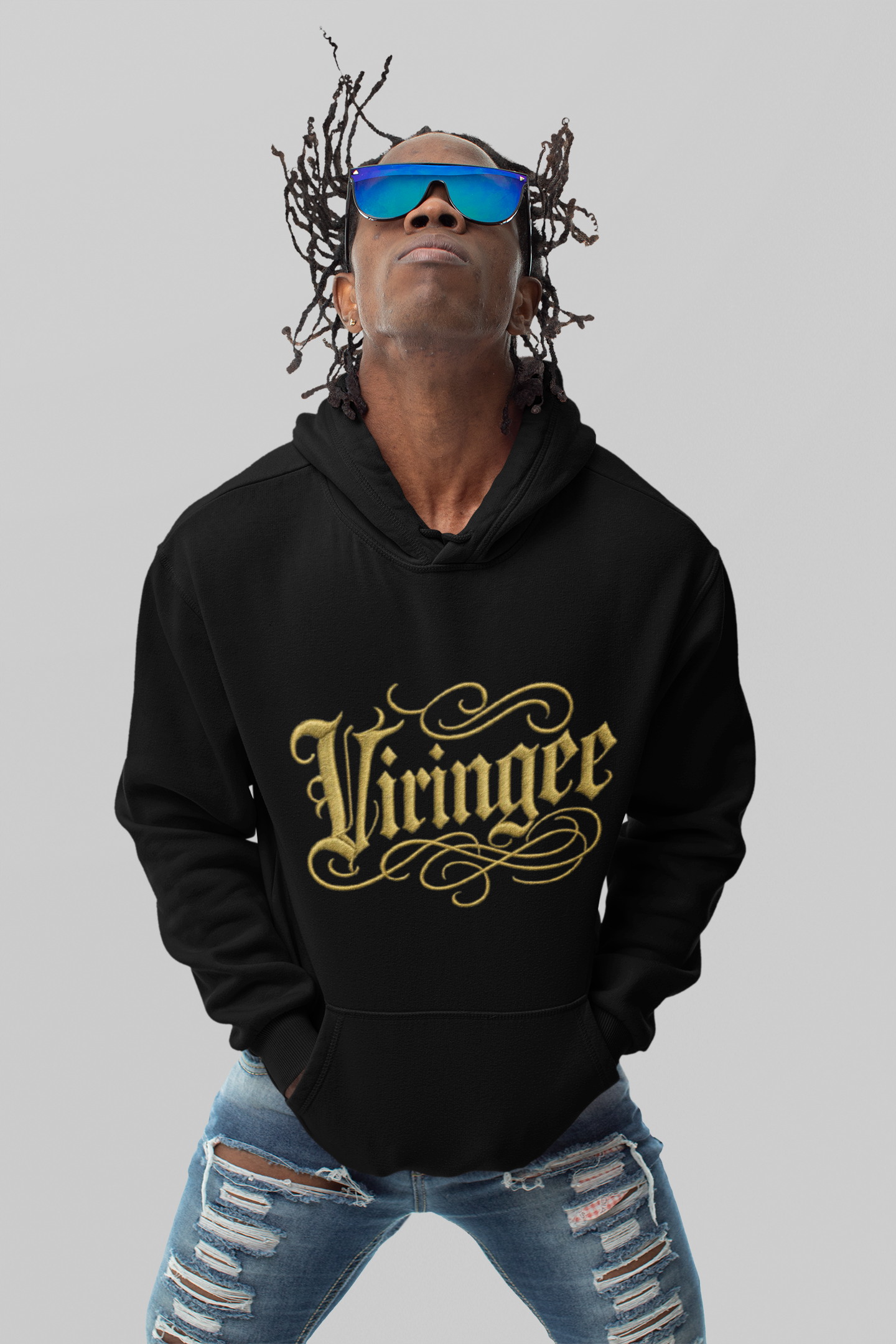 Viringee Gold Script Unisex Hoodie
