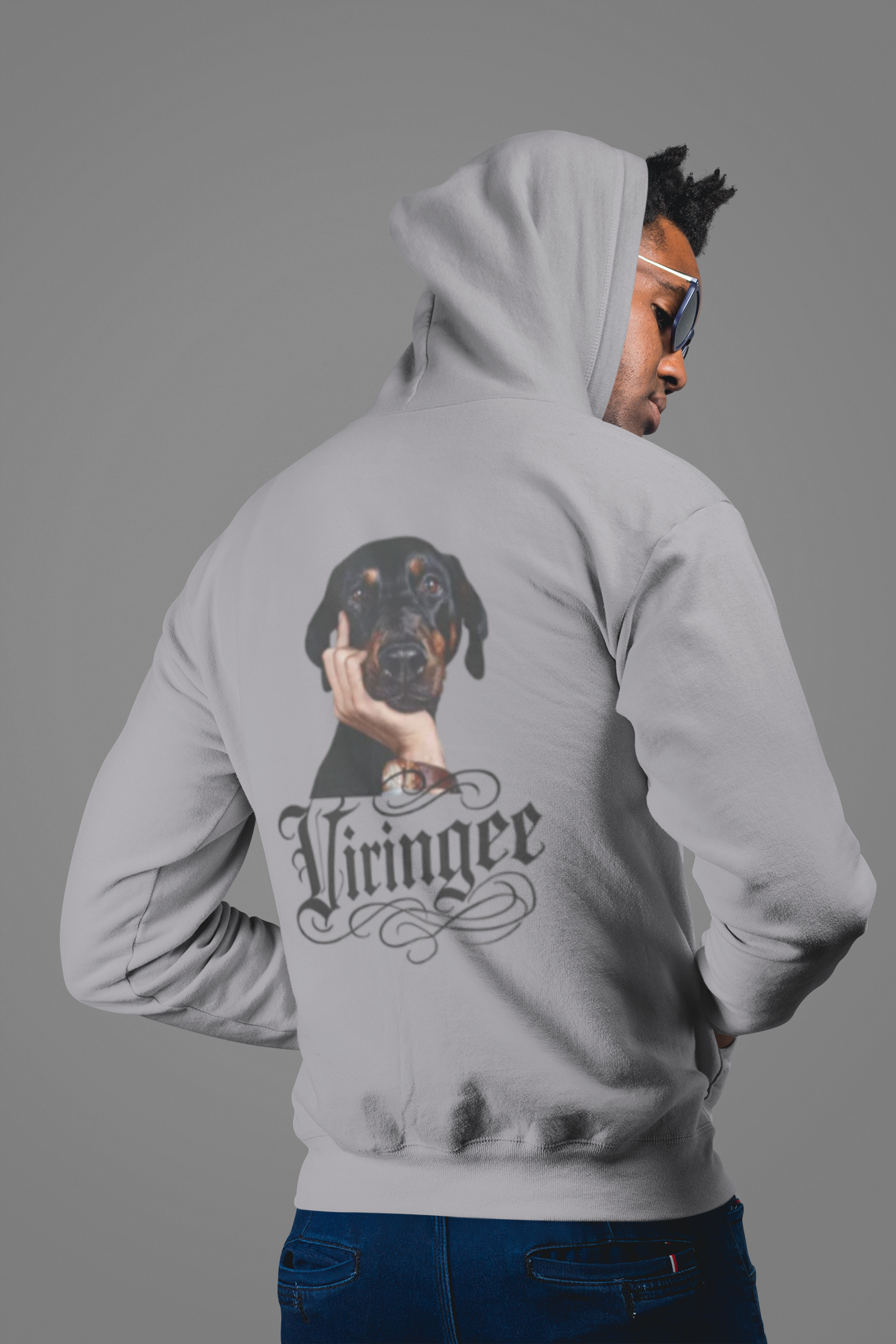 Viringee Thinking Pup Script Hoodie
